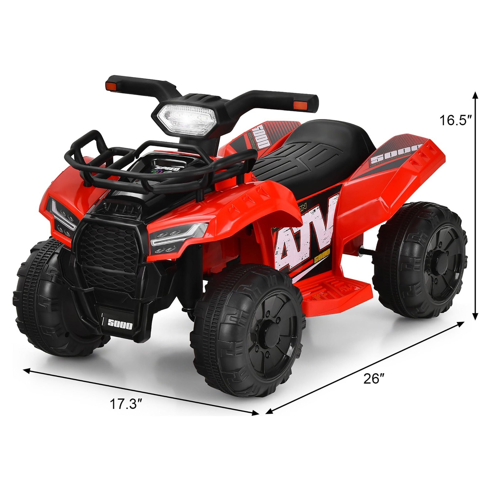 6V Kids ATV Quad Electric Ride on Car Toy Toddler with LED Light MP3 Red