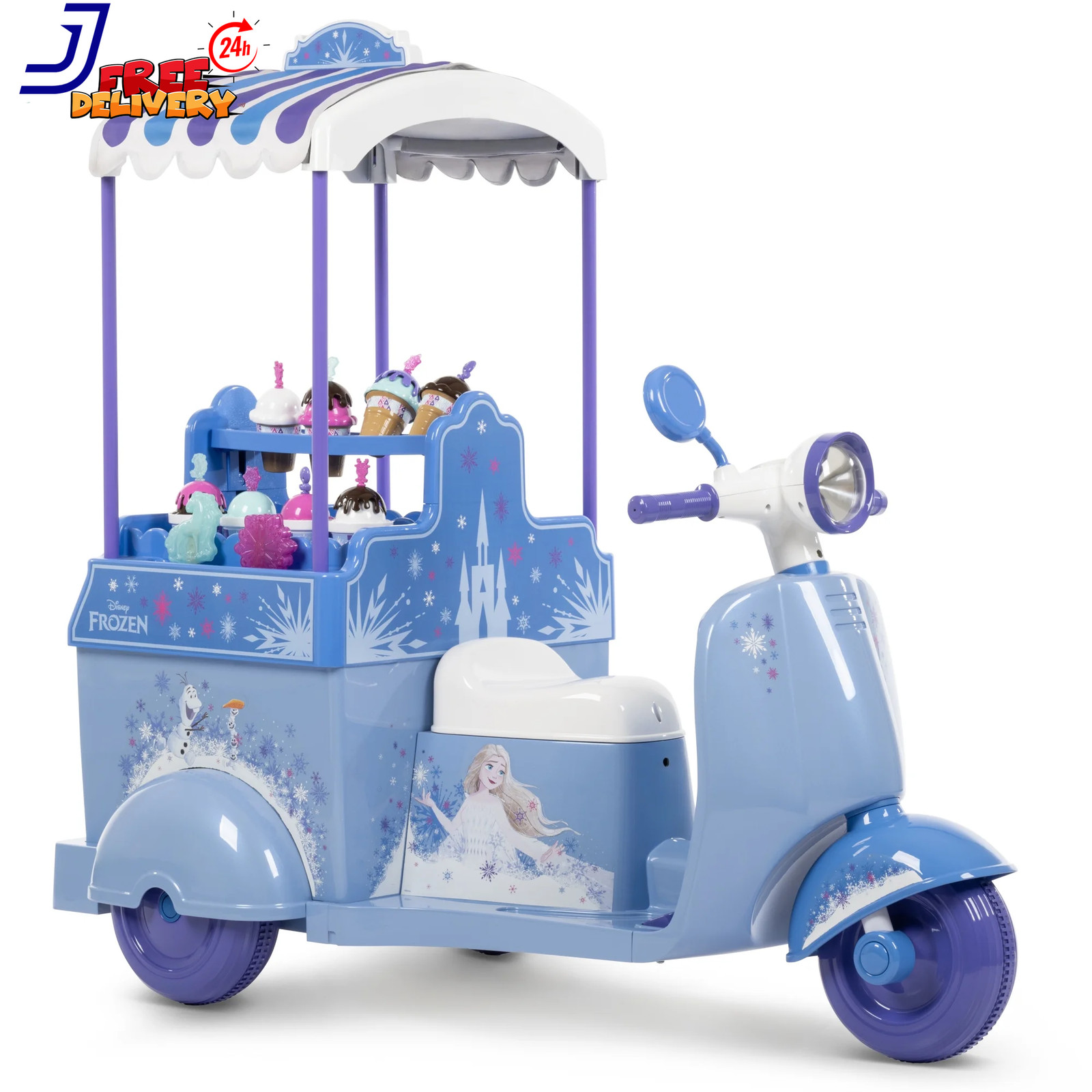 6V Frozen Ice Cream Cart Battery Ride-On Toy Ice Cream Toys FREE SHIPPING