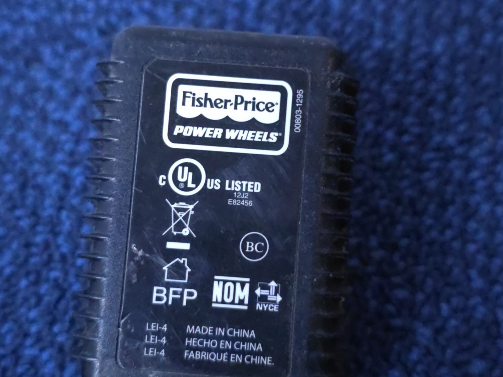 12 Volt Battery Charger Cord For Power Wheels Battery 12V Fisher Price OEM
