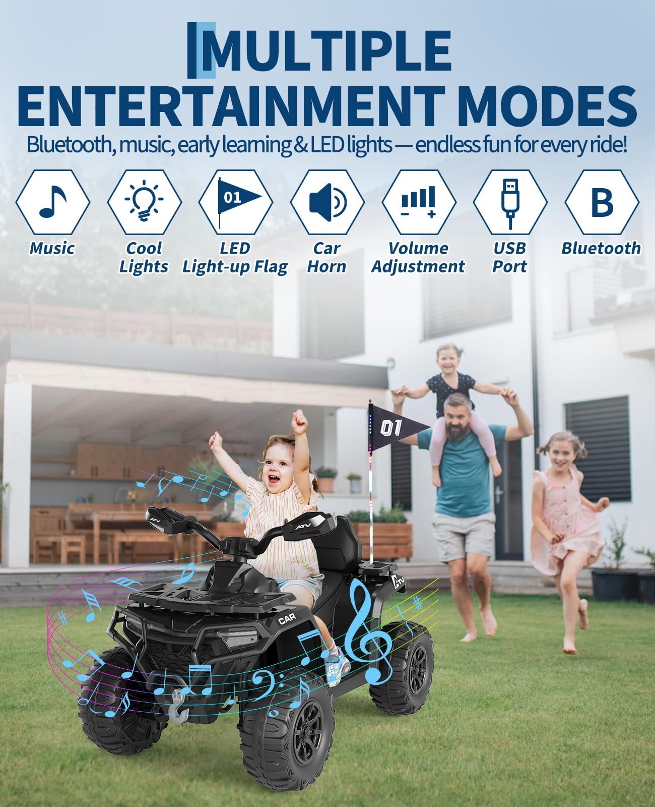 12V Kids Ride on Toy Electric Car Wheel Battery Power Jeep w/Remote Control LED