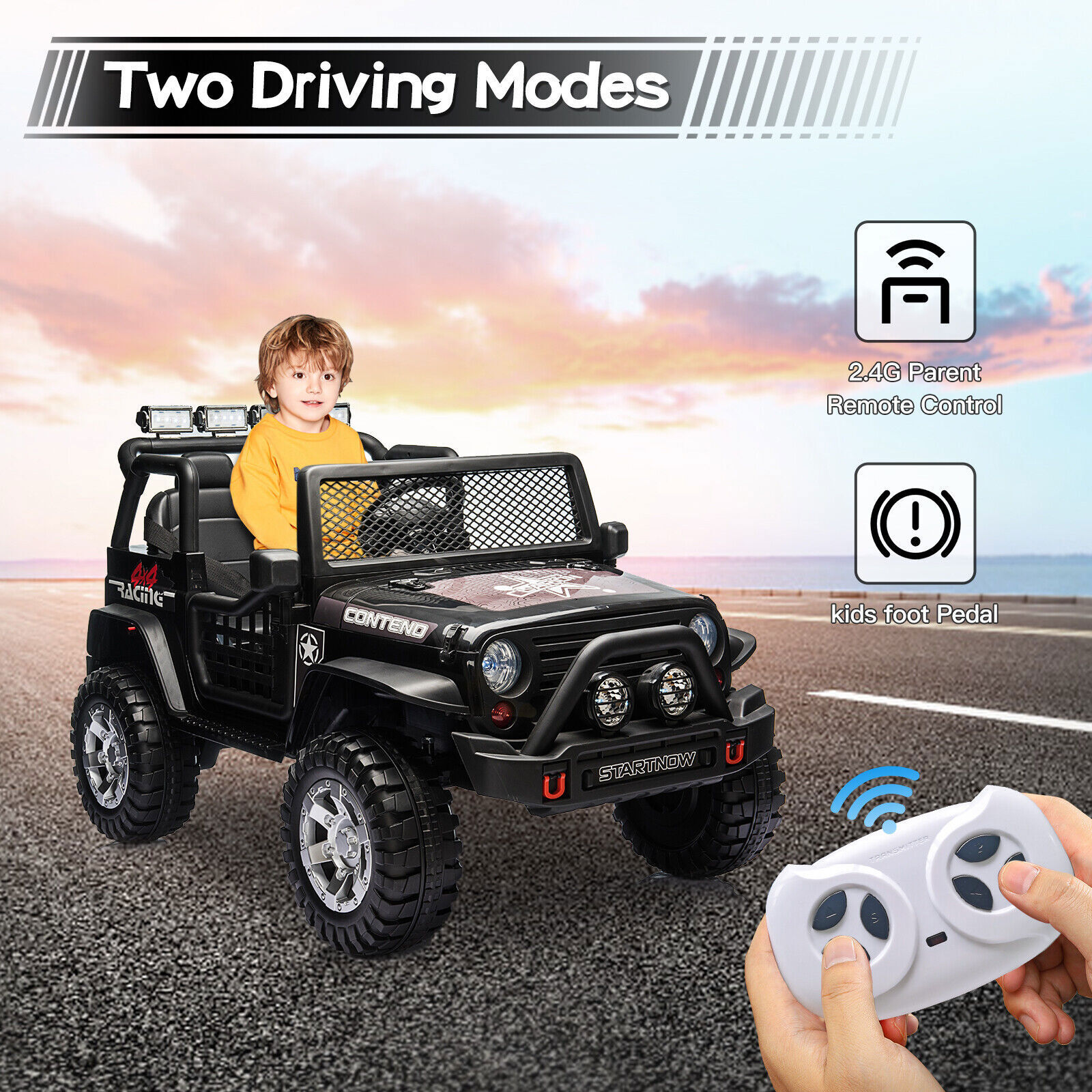 12V Kids Ride On Car 2 Seater Electric Vehicle Toy Truck Jeep w/Remote Control