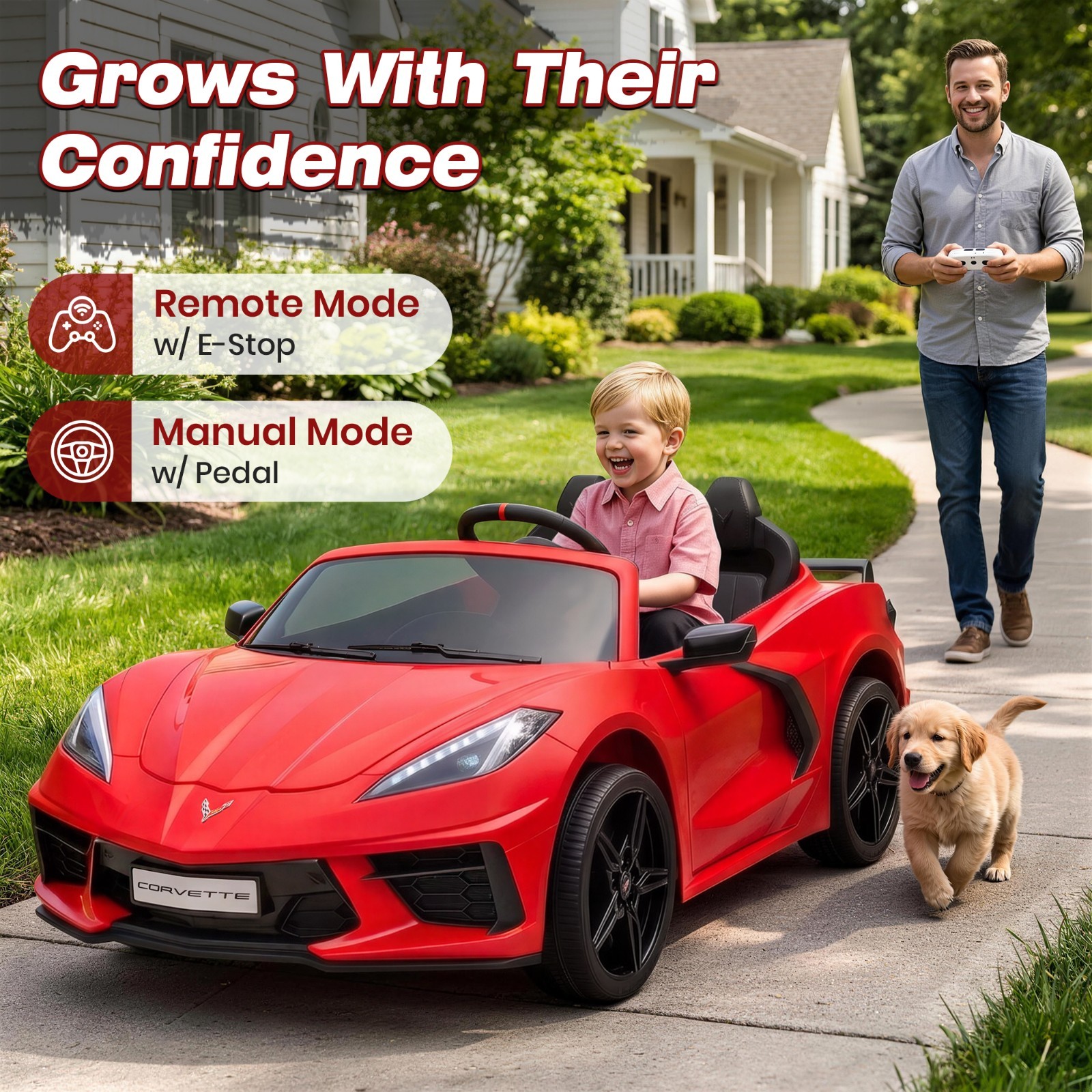 24V 4WD Kids Ride On Car 4 Motors 7AH Battery, LED, MP3, Spring Suspension, Gift