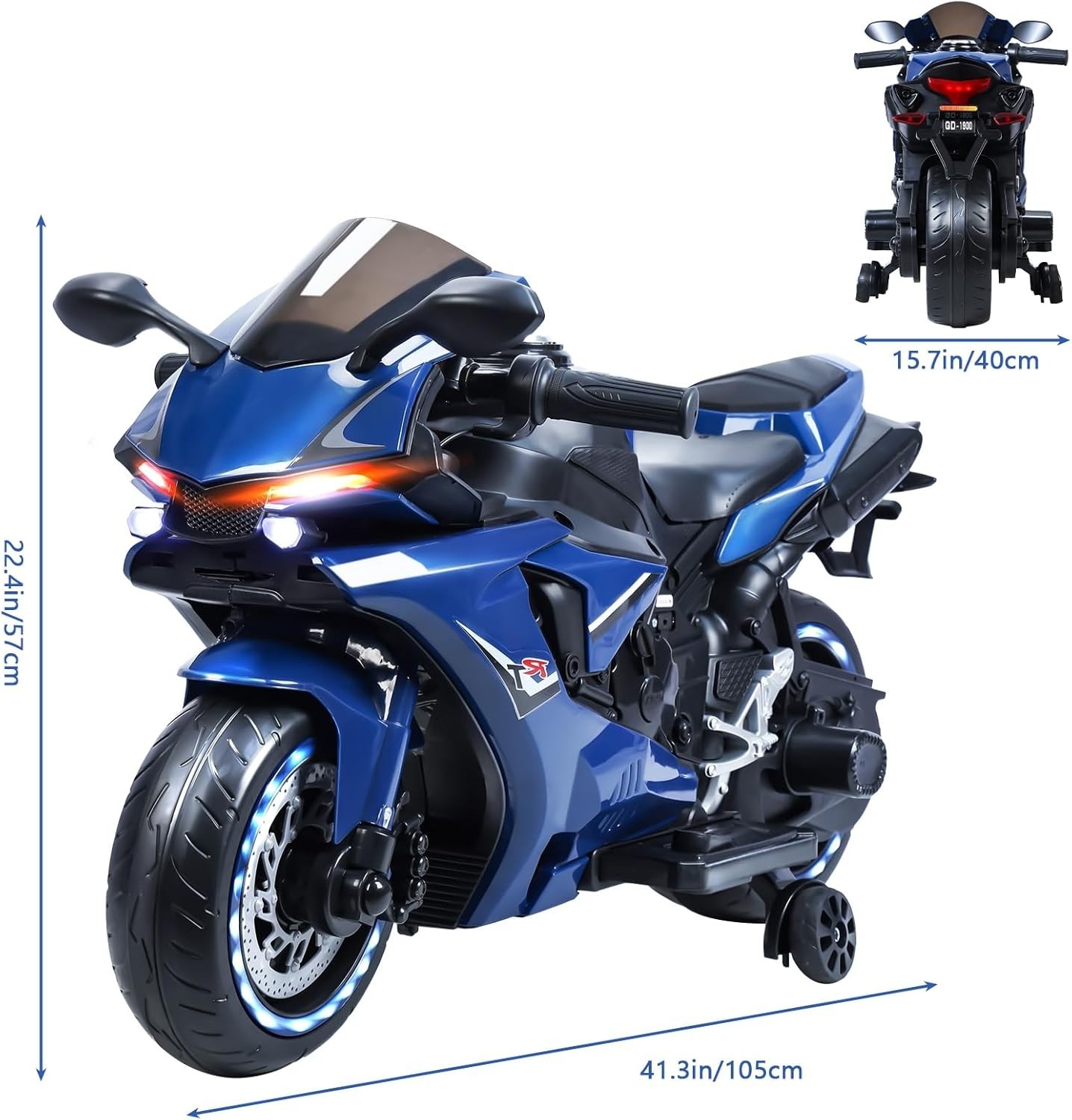 12V Kids Electric Motorcycle, Battery Powered Dirt Bike for Children 2-8 Years