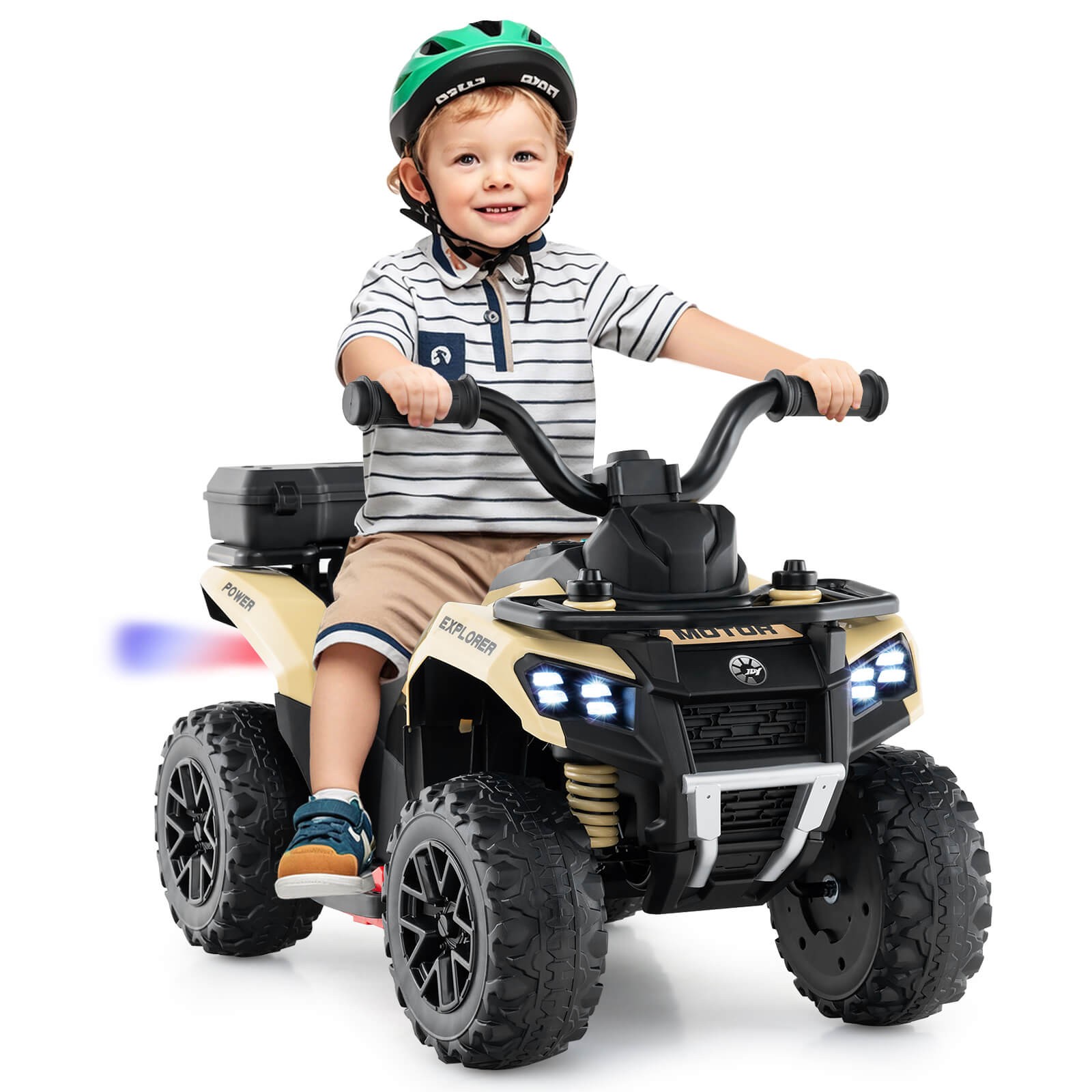 6V Kids Ride On ATV w/ Music & Spray Function USB Port Storage Box Toy Car