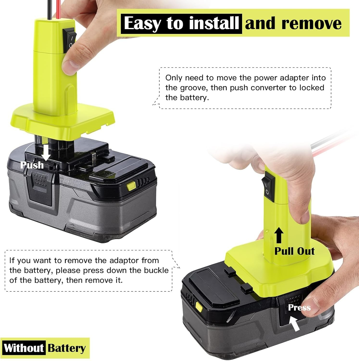 Ryobi 18V Power Wheel Adapter – 12AWG Wire, Fuse Protection, Easy Install