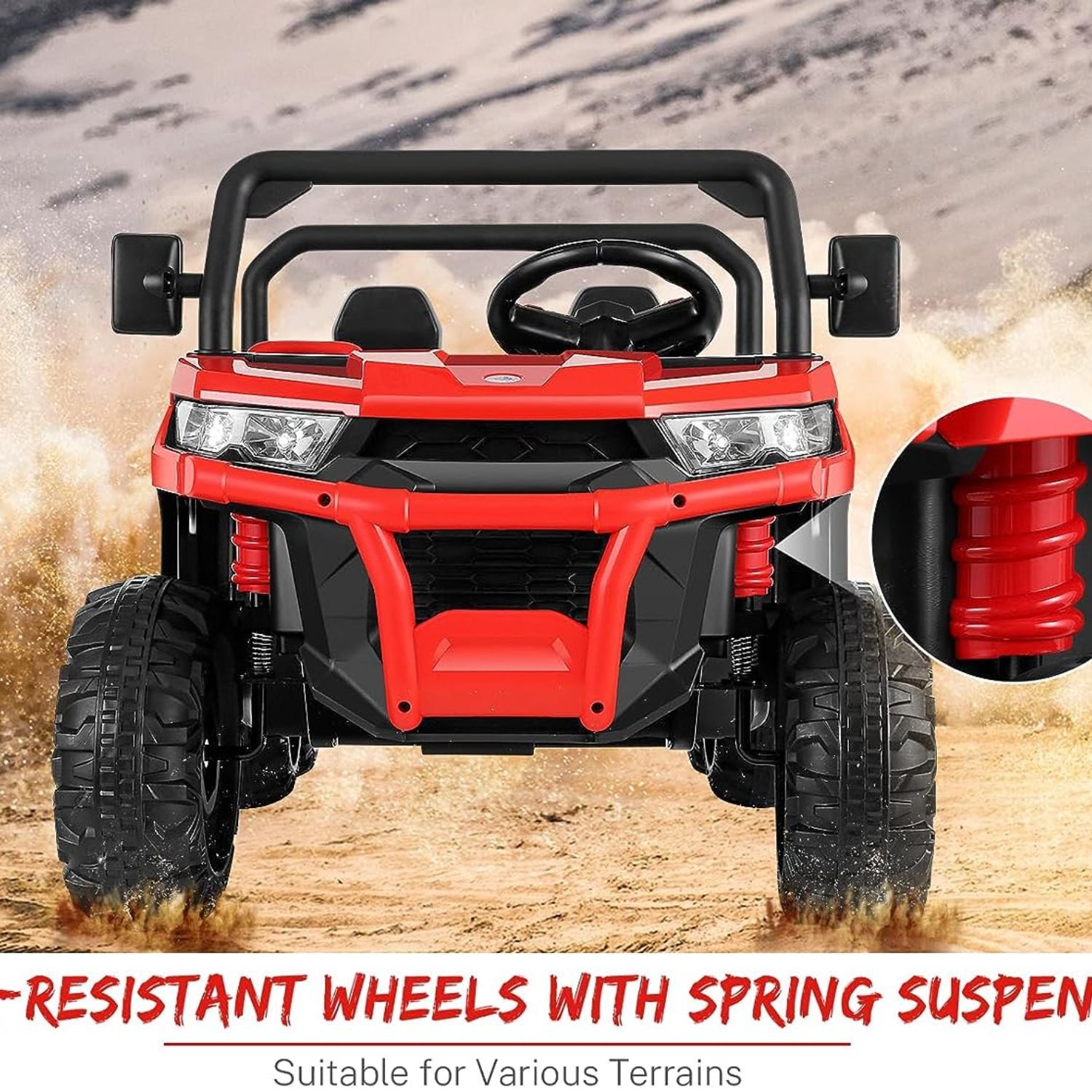 2 Seaters Kids Ride on UTV Car 24V Off-Road Electric Dump Truck w/Remote Control