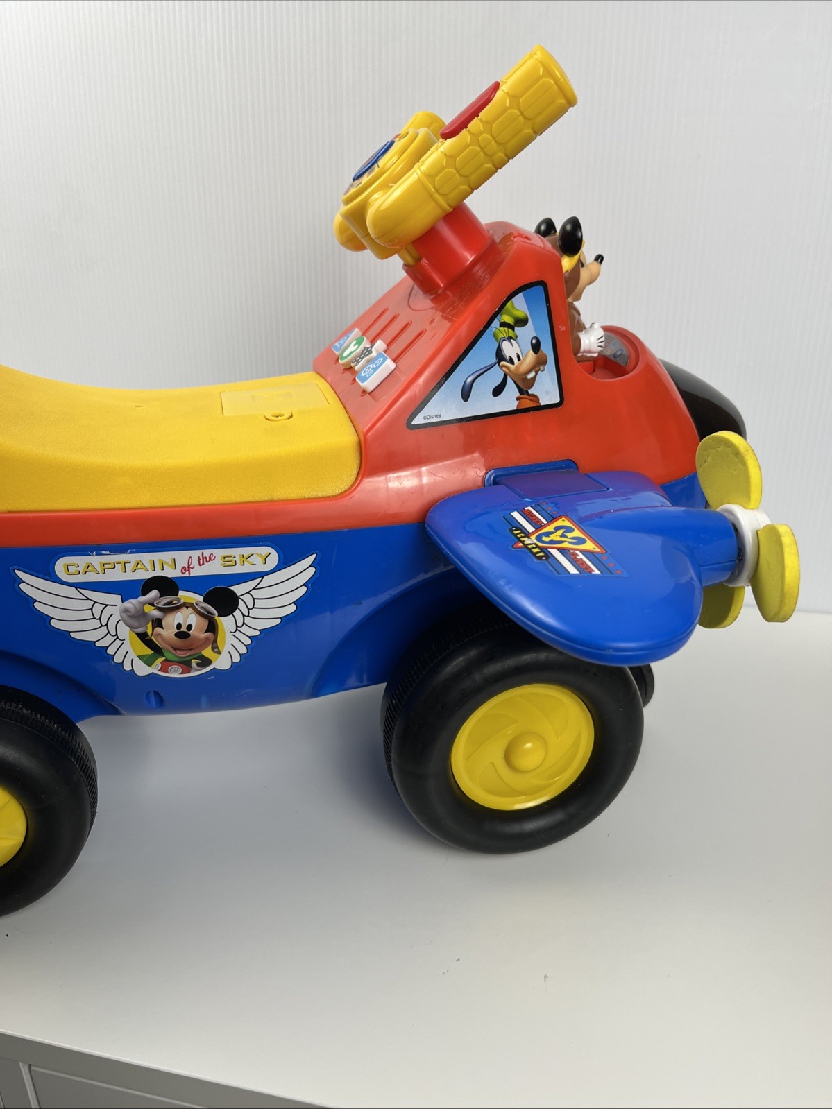 Kiddieland Disney Lights and Sounds Toddler Ride-On Mickey Mouse Plane WORKS