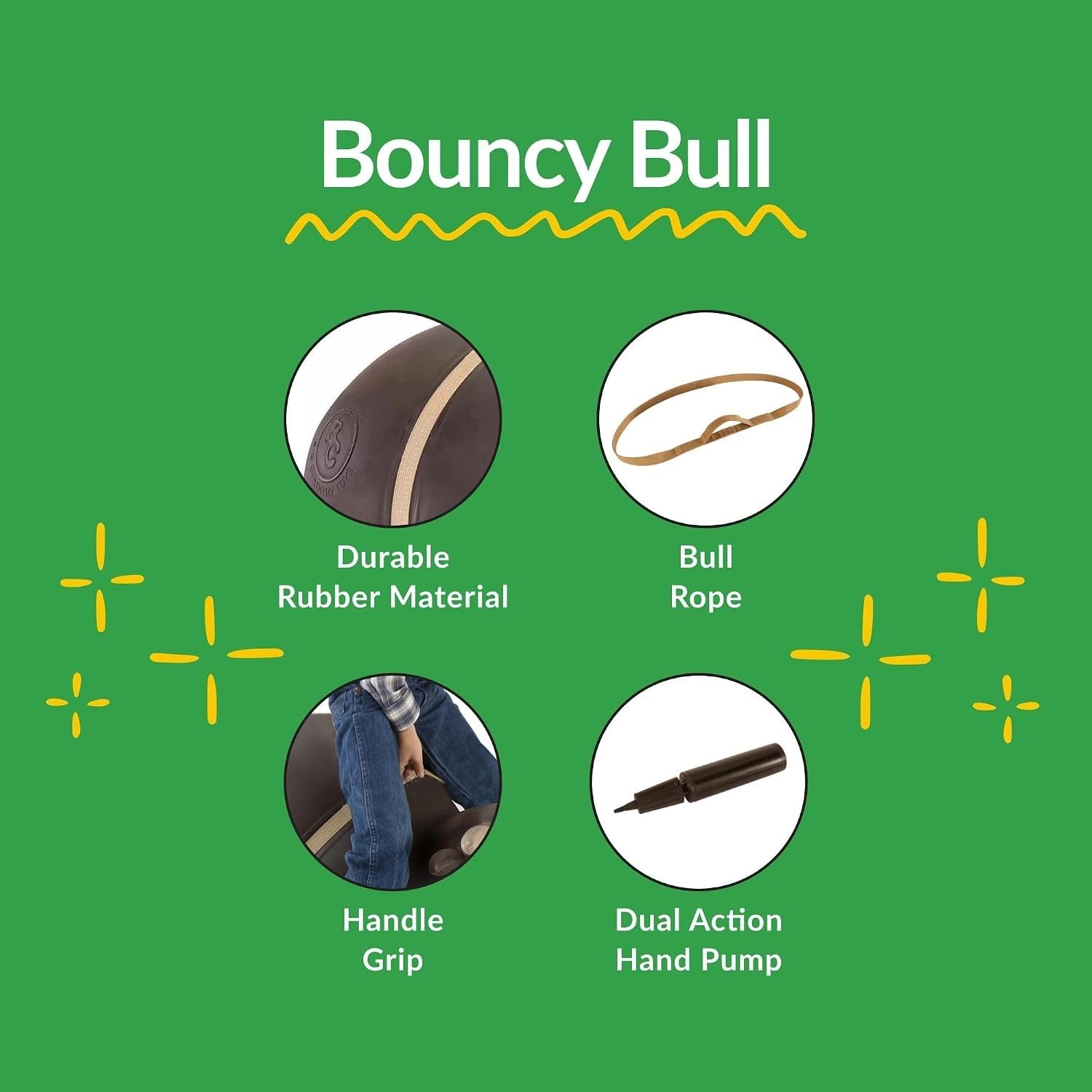 Bouncy Bull Kids Toys – Rodeo Ride On Toys for Ages 3+ – Bouncy Animals for T…