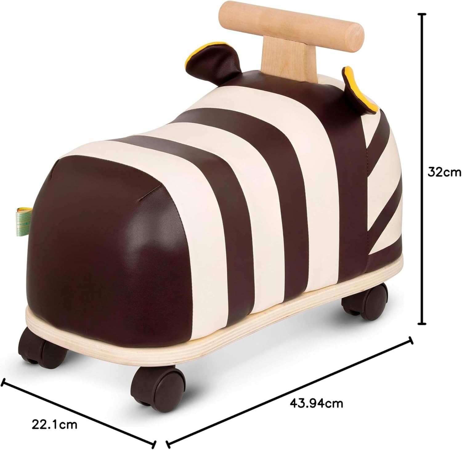 B. toys – Ride – On Zebra – Ride – On Toy for Toddlers – Soft Seat – Wooden Toys