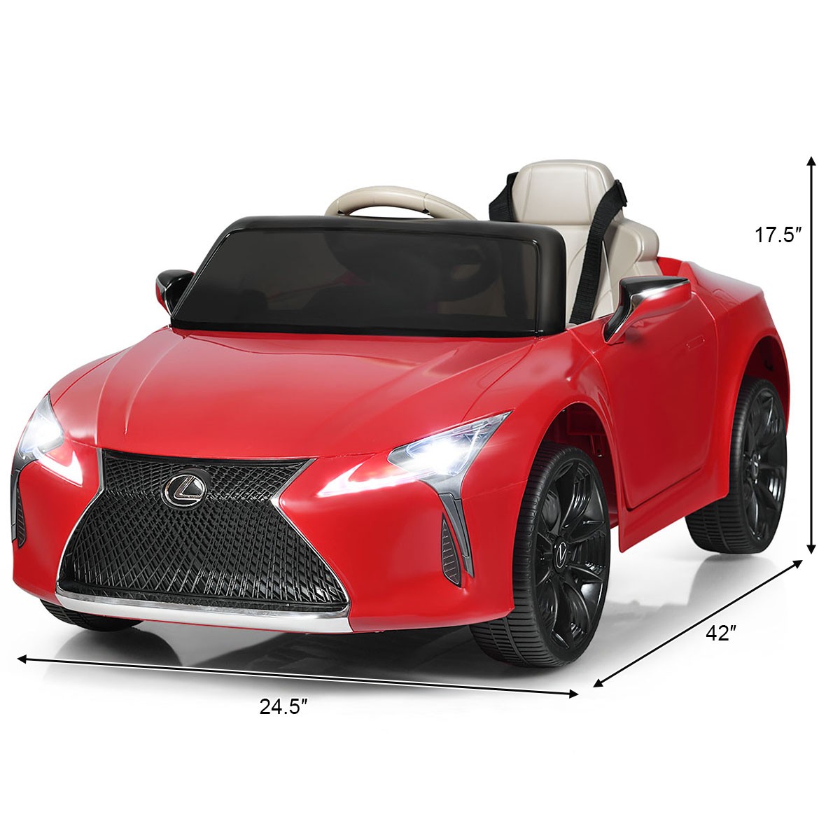 Topbuy Lexus Licensed Electric Kids Ride on Car with Remote Control Red