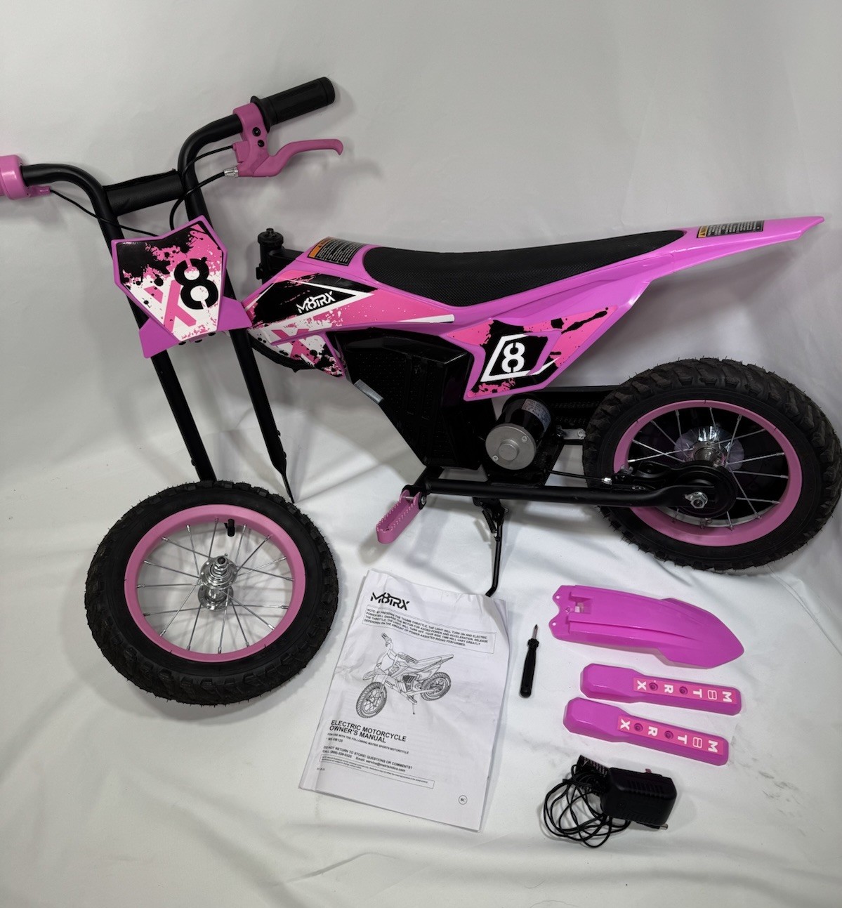 Kid’s 12V M8TRX Electric-Powered Mini Dirt Bike, Ride-On Toy, Ages 5+ NO BATTERY