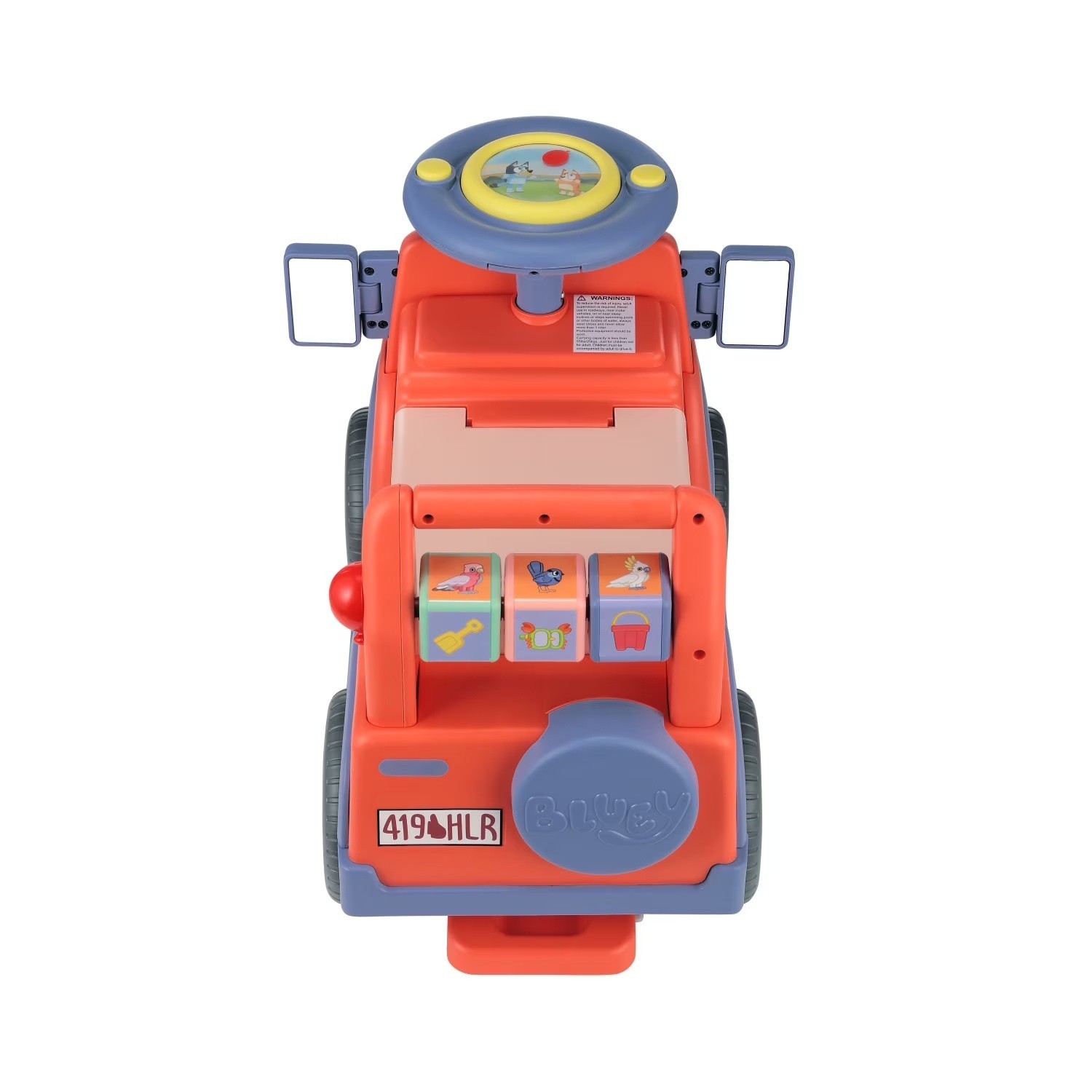 Bluey Licensed Interactive Ride-On Push Car for Boys and Girls, Foot-to-Floor