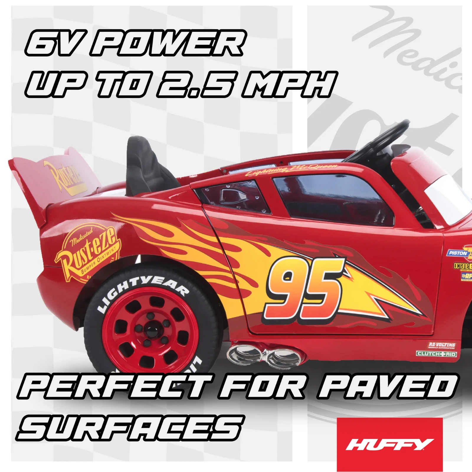 Huffy 6V Disney Pixar Lightning McQueen Ride-On Toy Kids Ages 3-7 Red