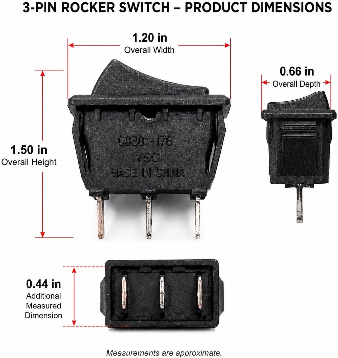 MP Maresh Products 3-Pin Foot Pedal Switch Replacement for Power Wheels 00801…