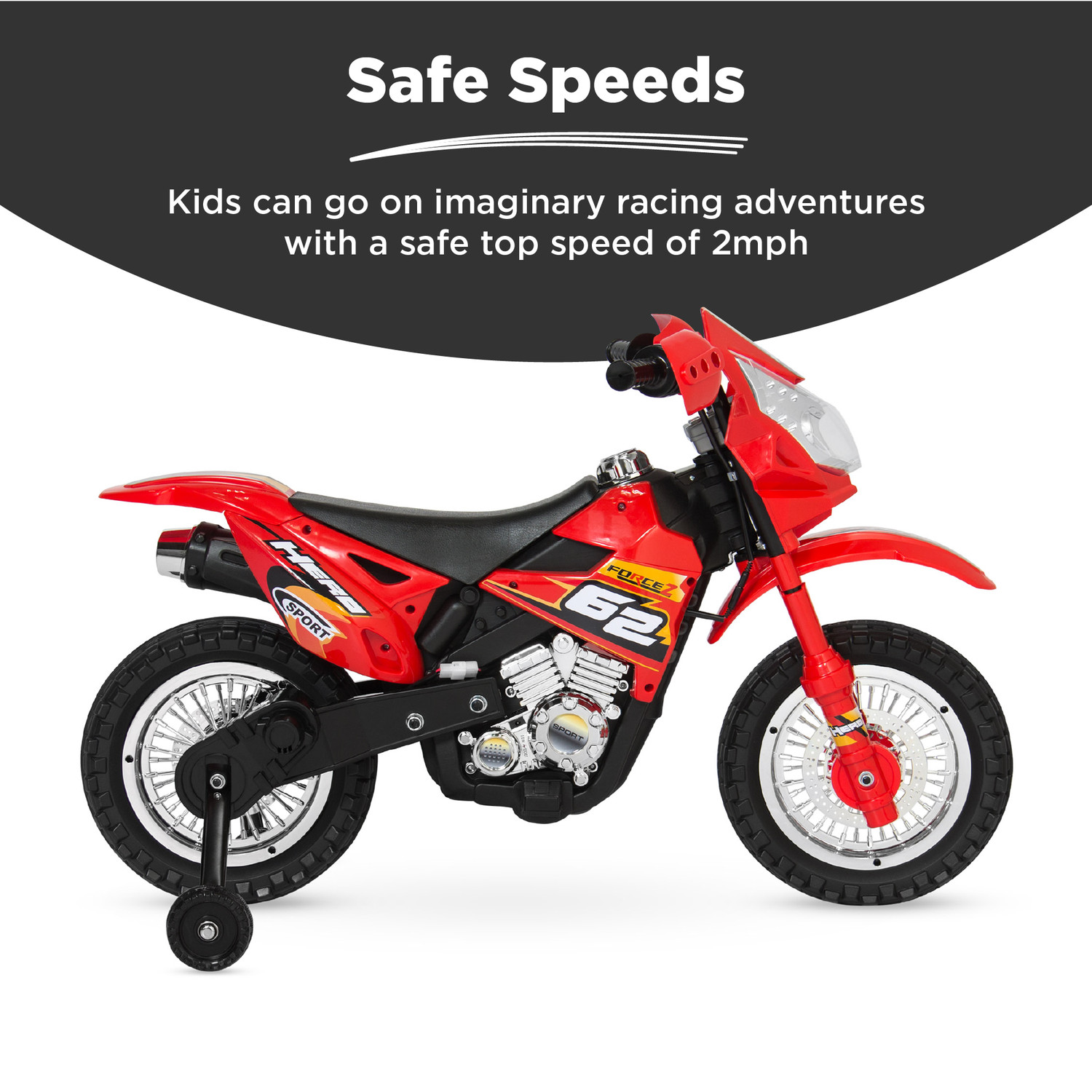 6V Kids Electric Battery Powered Ride on Motorcycle W/ Training Wheels