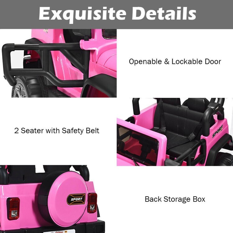12V Battery Rechargeable Kids Ride on Car Truck w/Remote Control & Storage Room