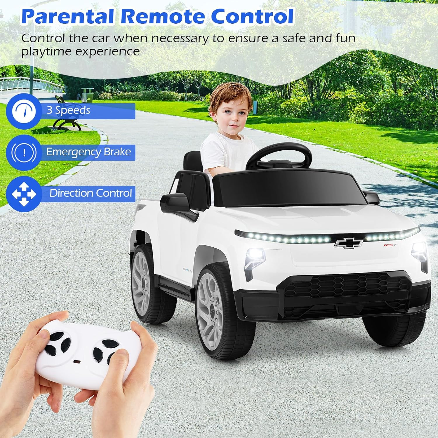 Licensed Chevrolet Silverado Ride on Car for Kids by , 12V Battery Powered Elect
