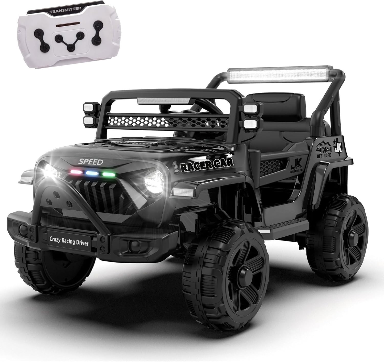 12V Ride On Electric Truck Car Toys for Kids w/ Remote,LED, Battery Power Wheels