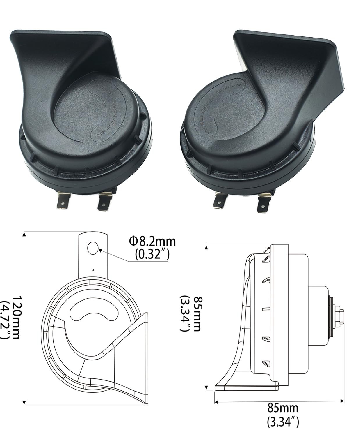 Super Loud 12V Waterproof Car Horn Kit – Dual Tone for Vehicles
