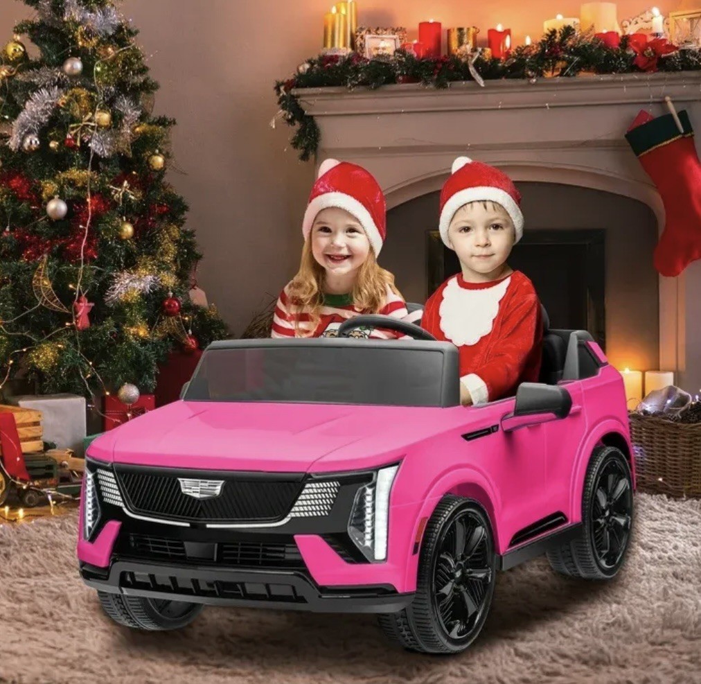2-Seater 24V Licensed Cadillac Ride On Car W/ Remote Control LED Lights Birthday