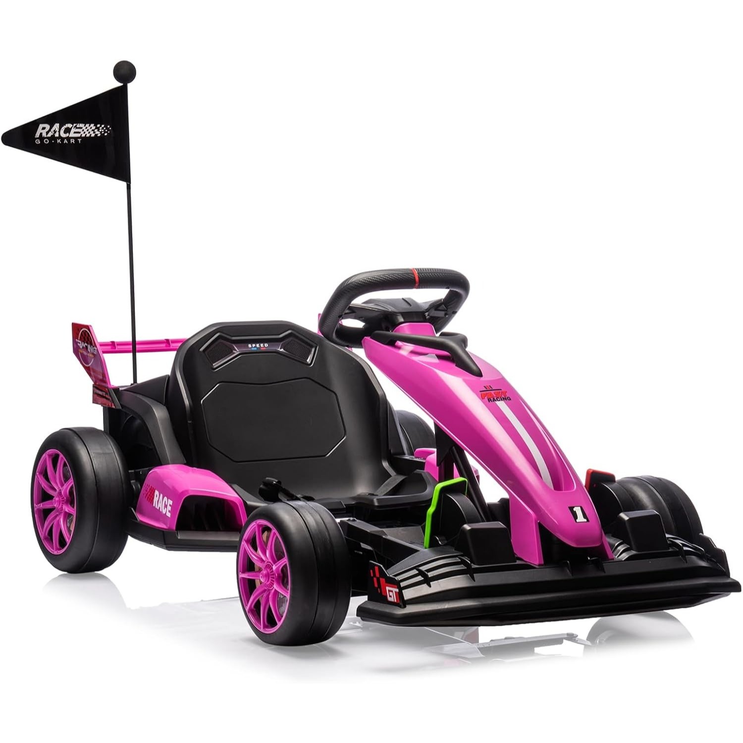 24V Electric Go Kart for Kids, Drift Kart with Dual 200W Motors, 7.5MPH, Age 6+