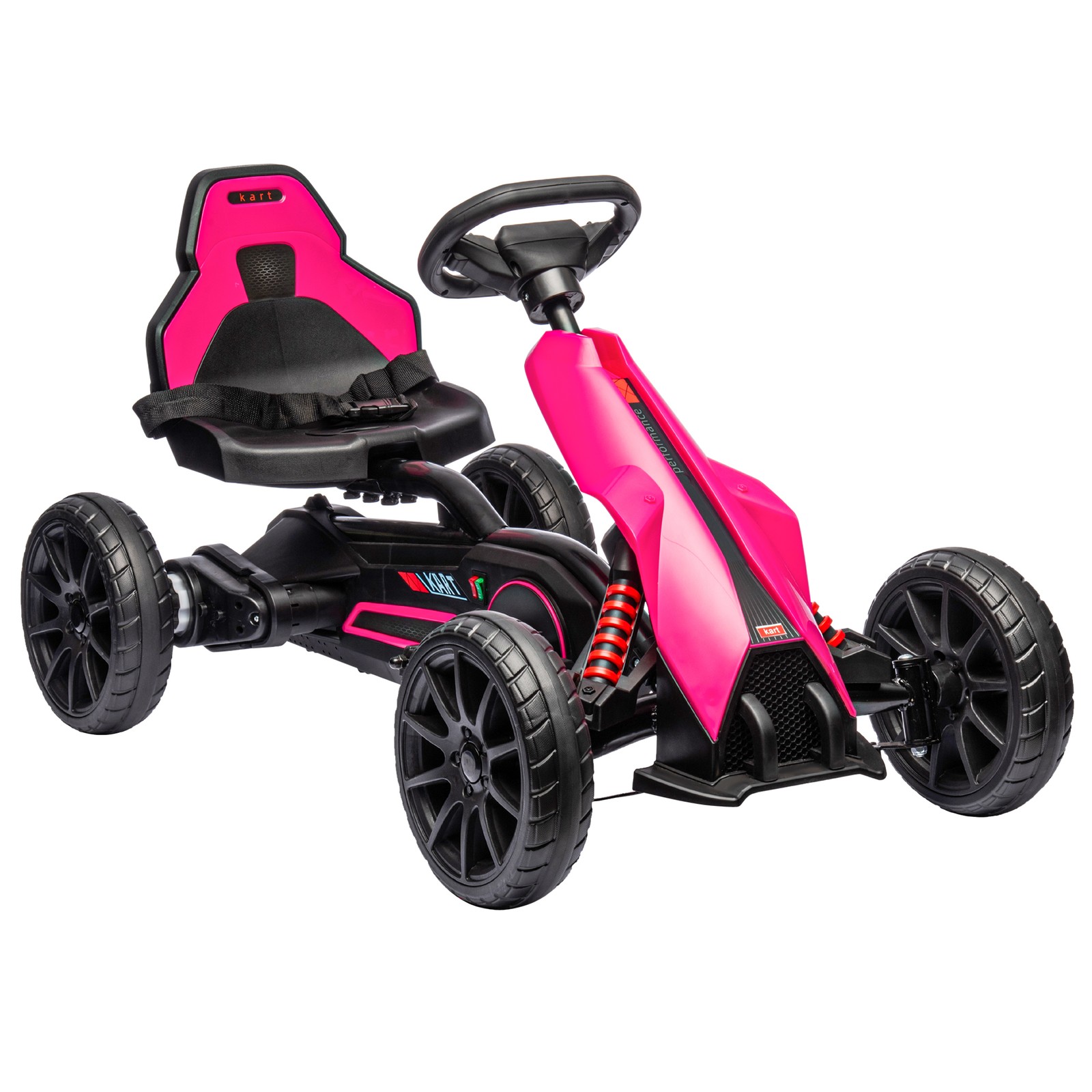 12V Electric Go Kart for Kids w/ Adjustable Speed, Pink