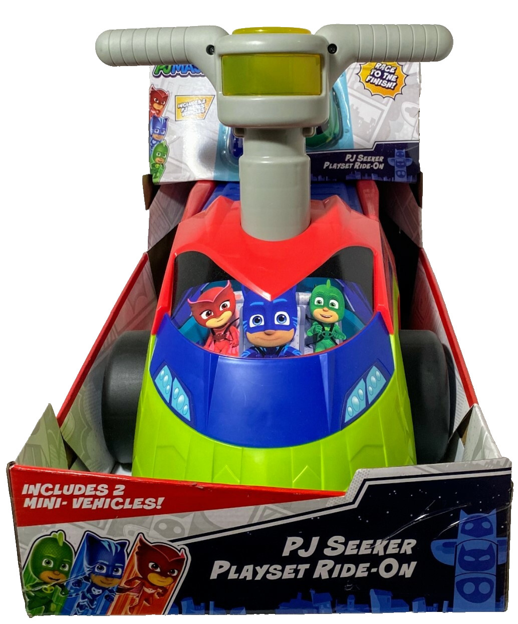 PJ Masks Seeker Ride On with 2 Mini Vehicles and Sounds for Kids 1-3 Years – NEW