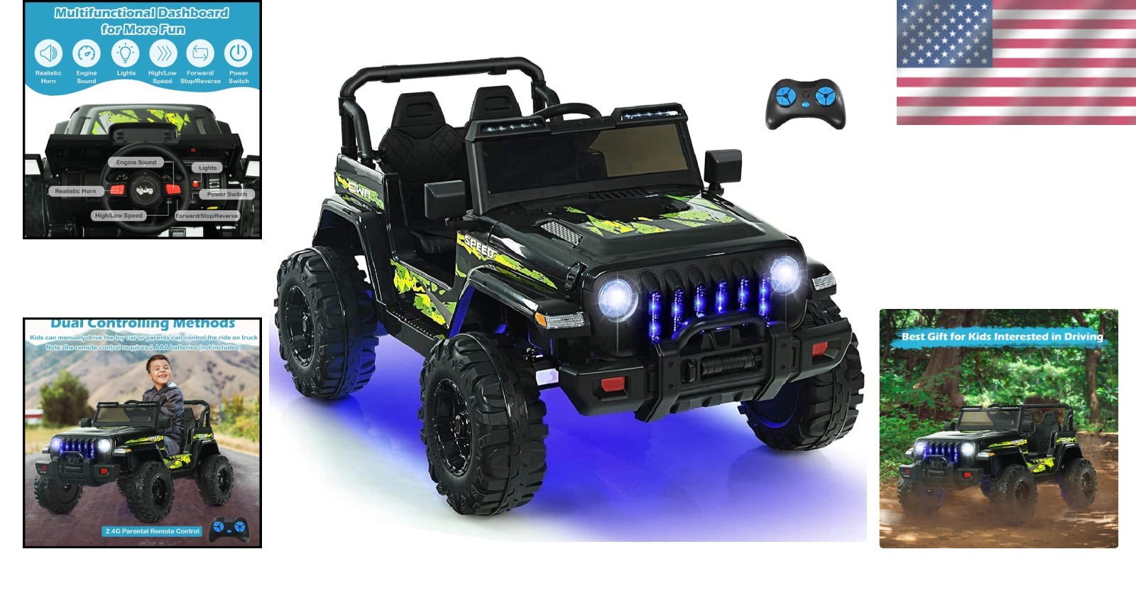 Kids Electric Car with Remote Control & Adjustable Seat Belt