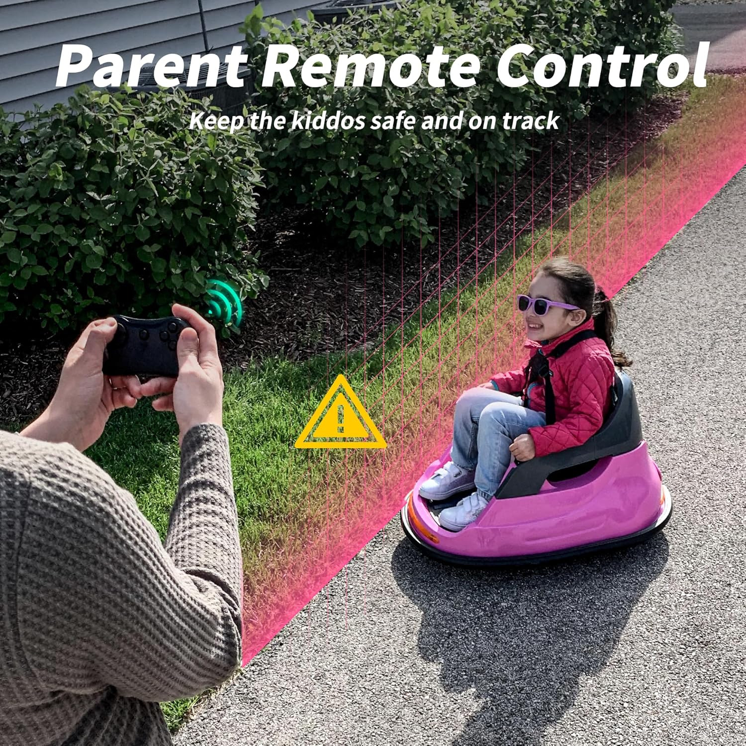 Hikido 12V Baby Bumper Car, Electric Kids Bumper Car for Toddlers 1.5-5 W/Remote