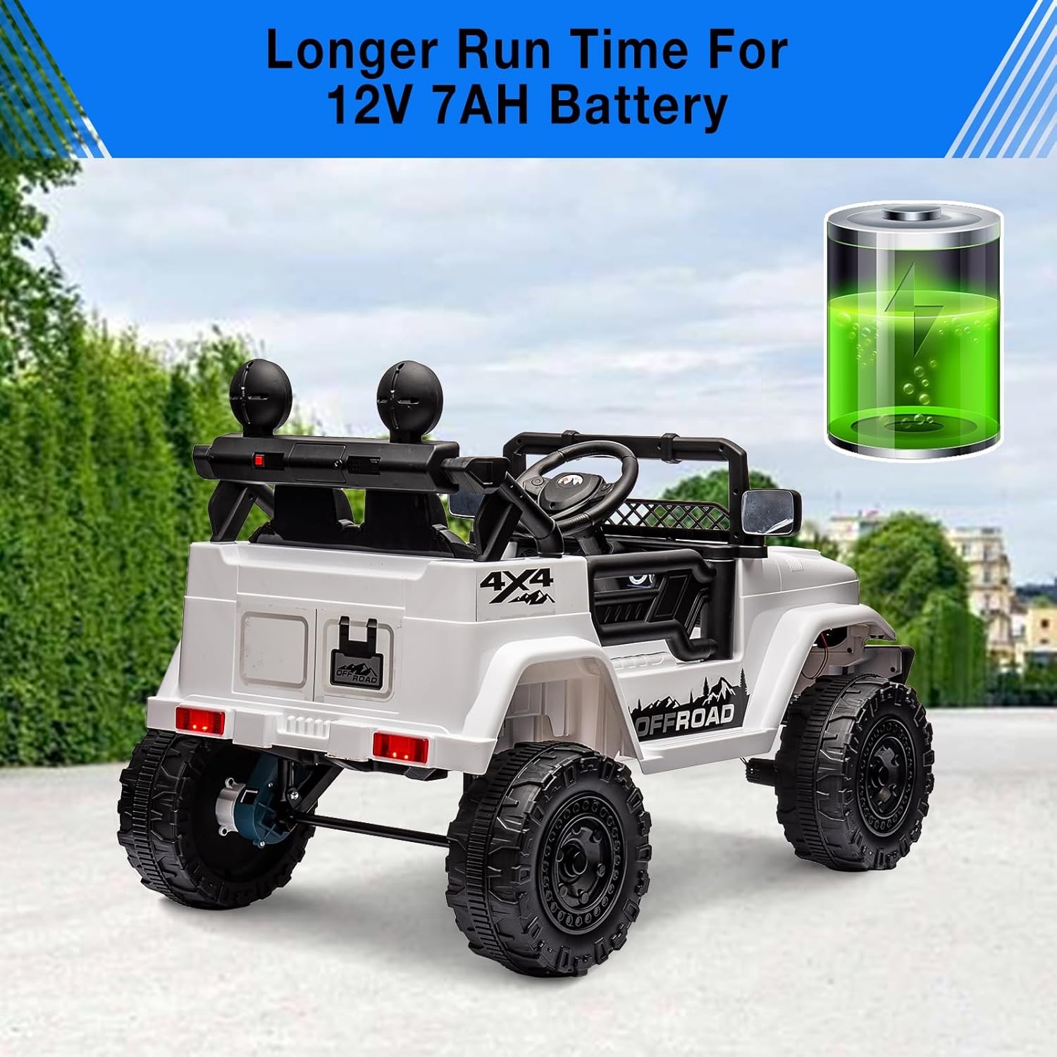 12V Kids Ride on Car Toy,3Rd Gear,Spring Suspension,Safety Brake and Bluetooth