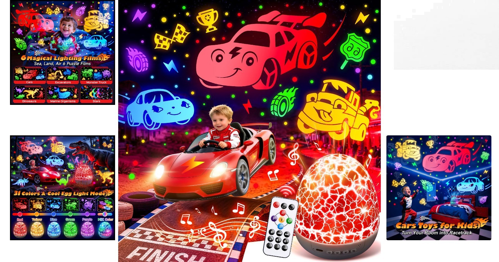 Engaging Toddler Night Light Projector with Sounds, Colors & Rotating Images