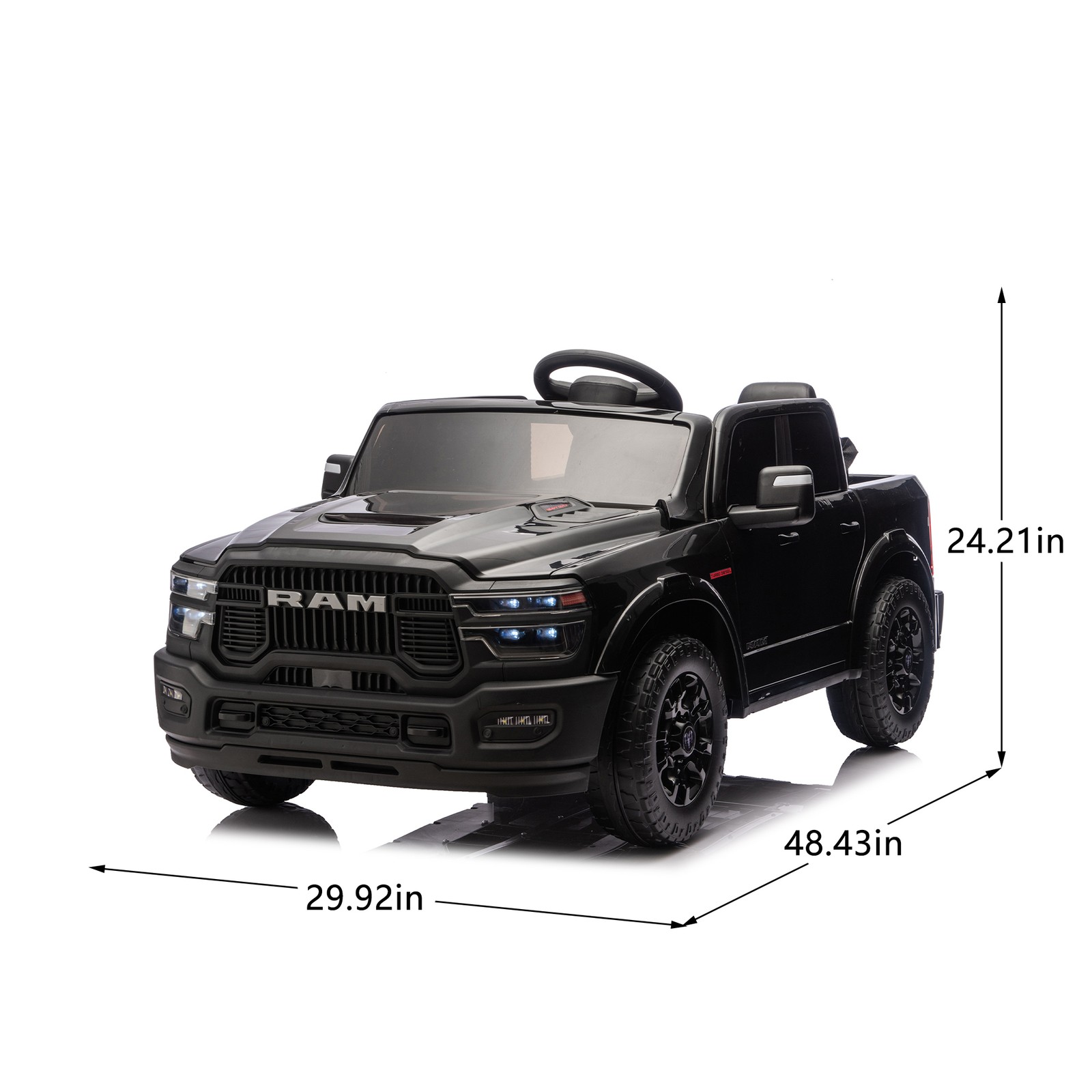 24V Dodge RAM 2500 Ride On Truck 2-Seater Official Remote Bluetooth MP3 USB Kids