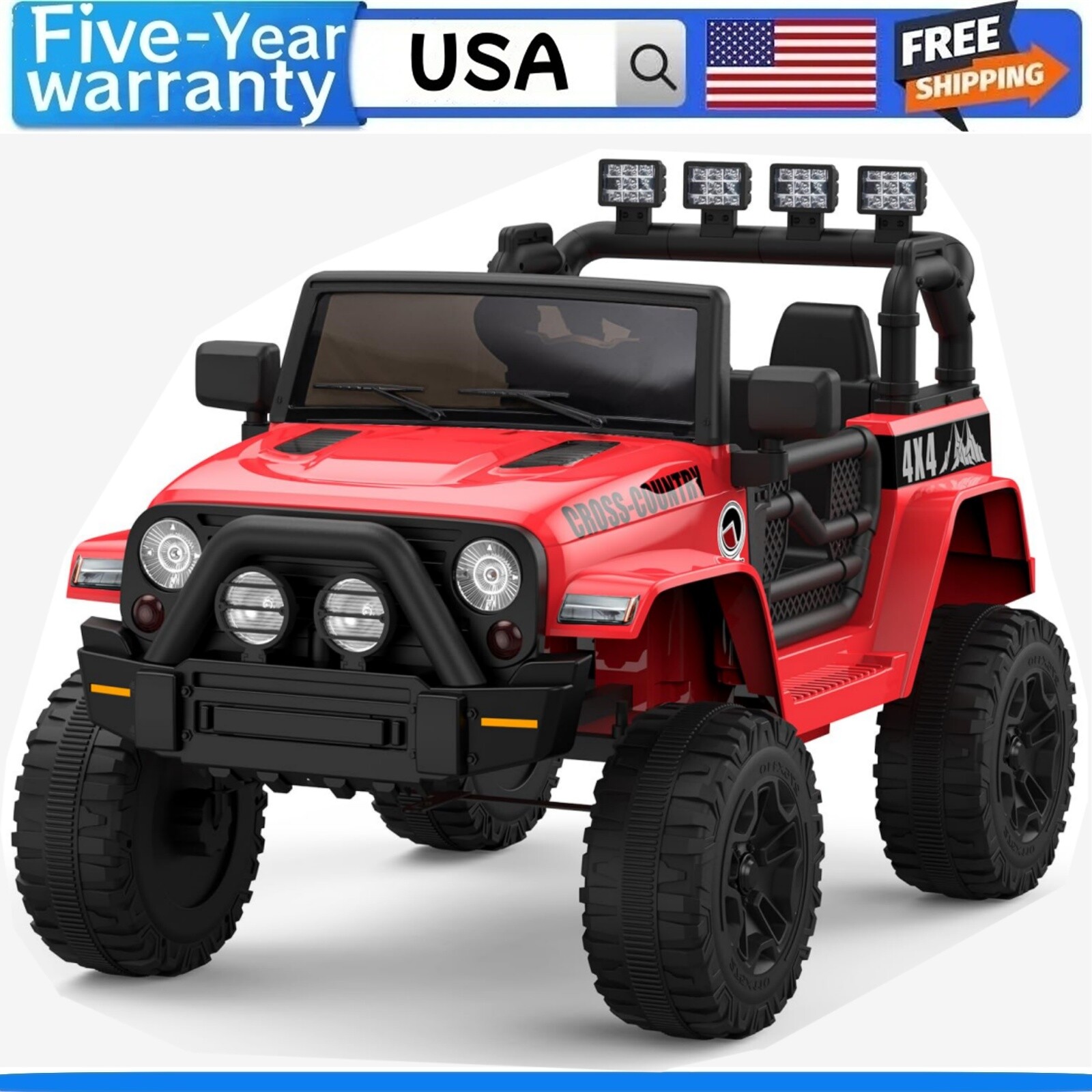 2-seat Kids Off-Road Vehicle Ride On Toys with Parent Remote Control Music LED
