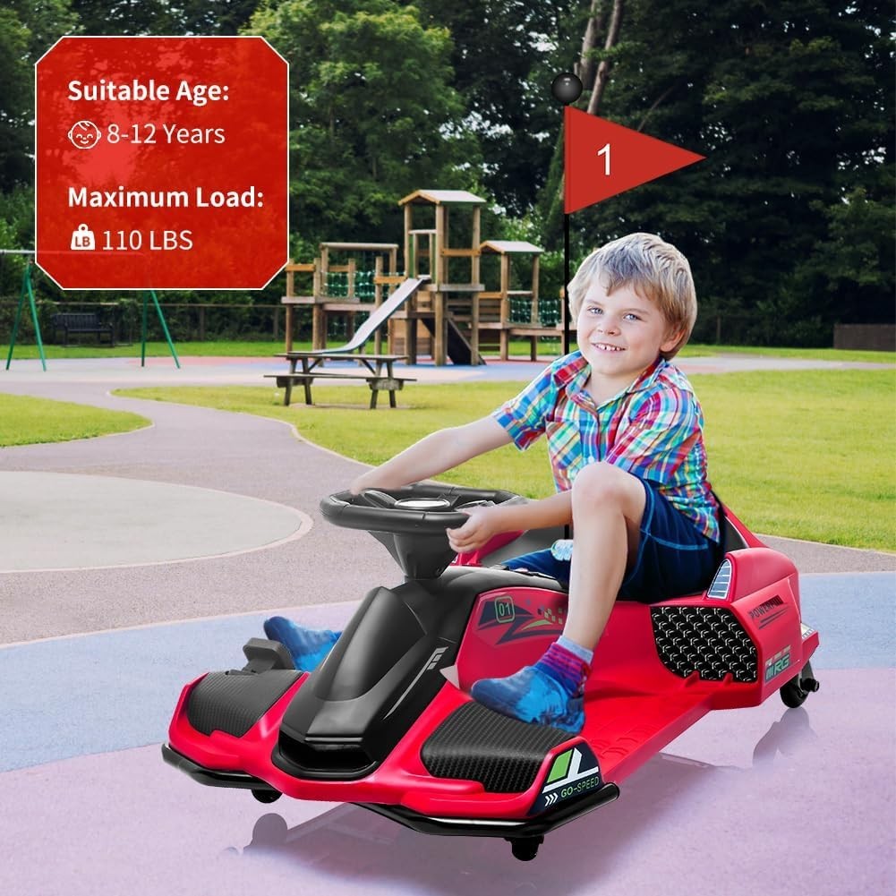 24V Electric Drift Car for Kids – Powerful RC Racing, Ages 8+,Perfect Gift, Red