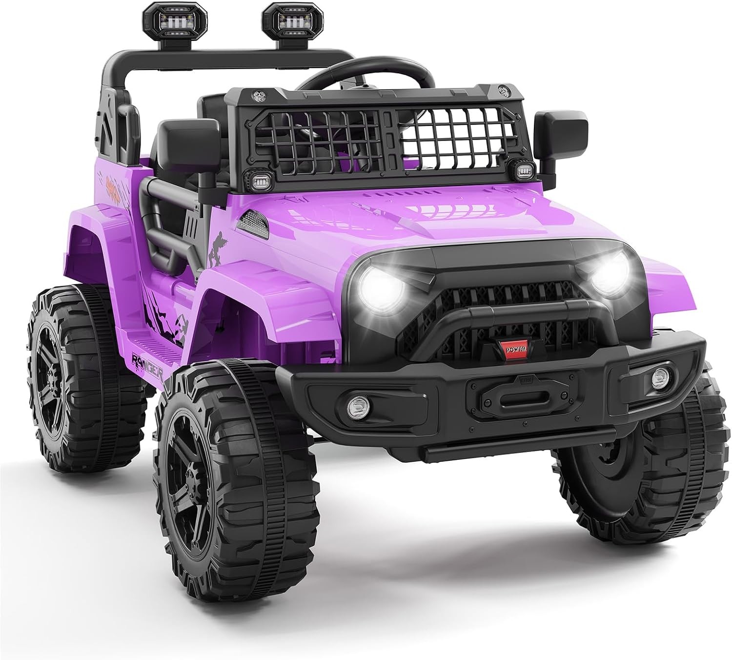 Kids Ride on Car 12V Electric Truck w Lights Parent Remote Off-Road Toy Car Gift