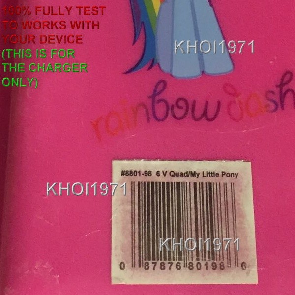 8F WALL charger AC adapter 4= 8801-98 DYNACRAFT My Little Pony QUAD ride on 6V