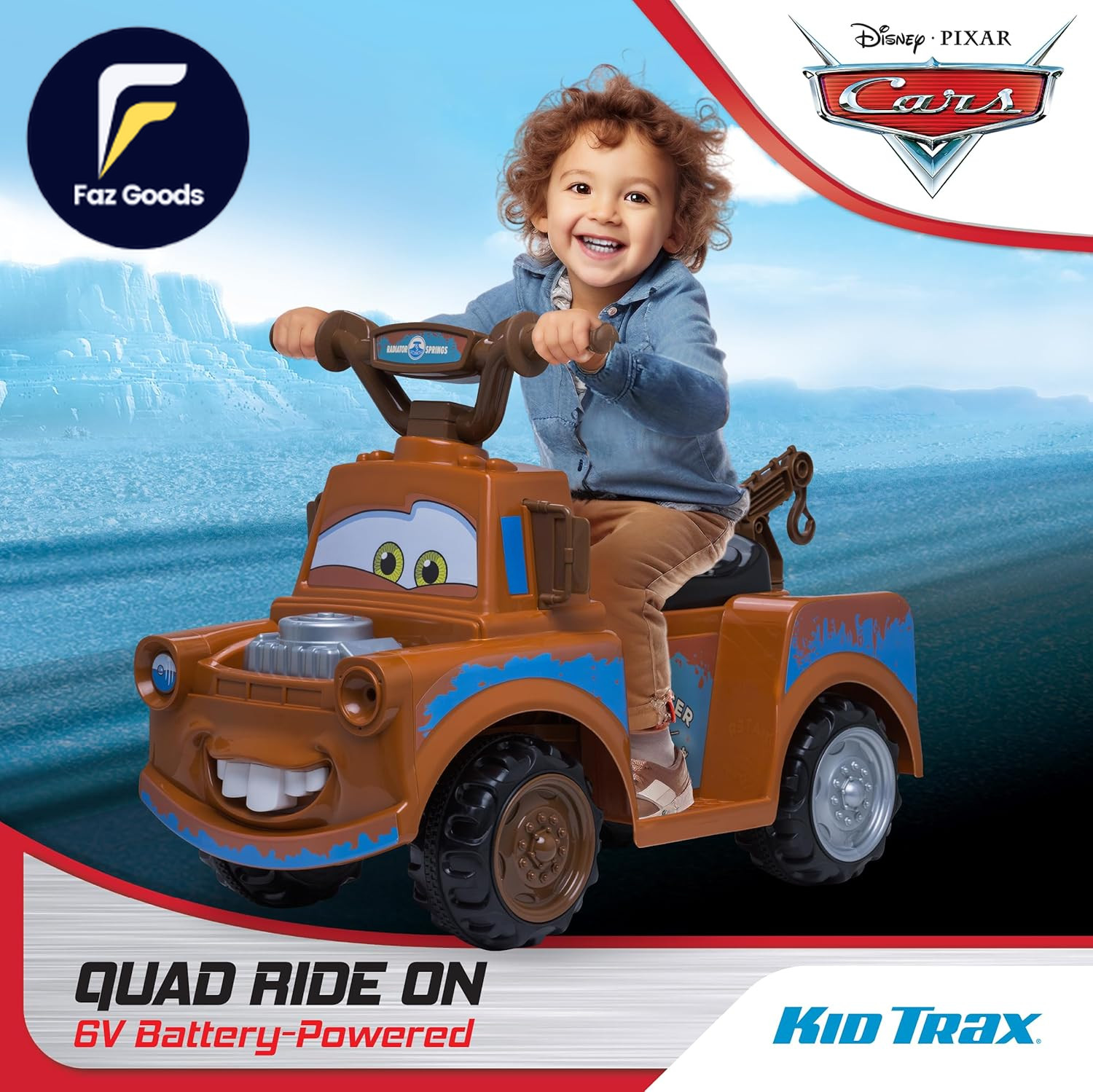 Toddler Disney Cars 3 Tow-Mater Electric Quad Ride-On Kids 1.5-3 Years Old 6 Vol
