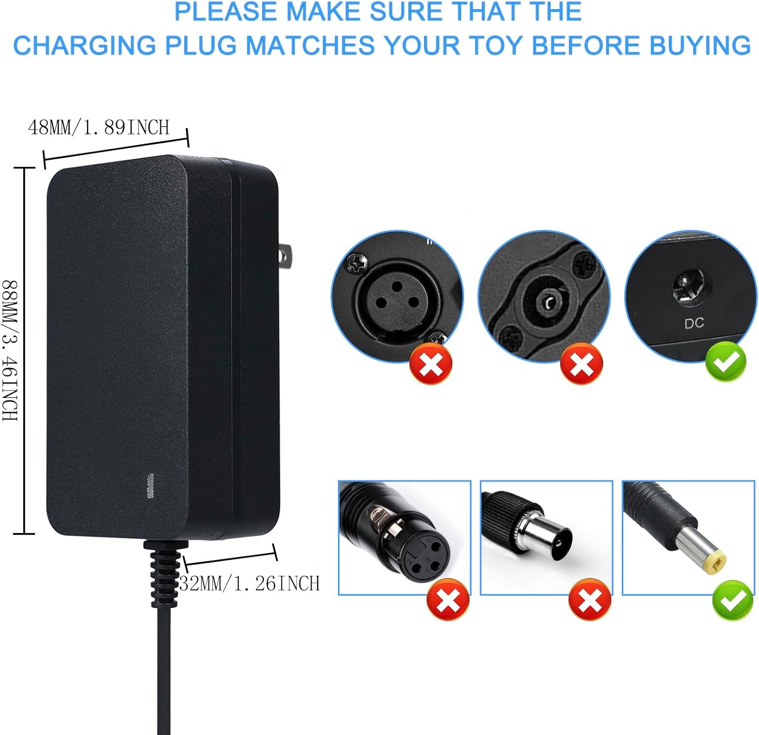 24V Charger for Kids Ride on Car Battery