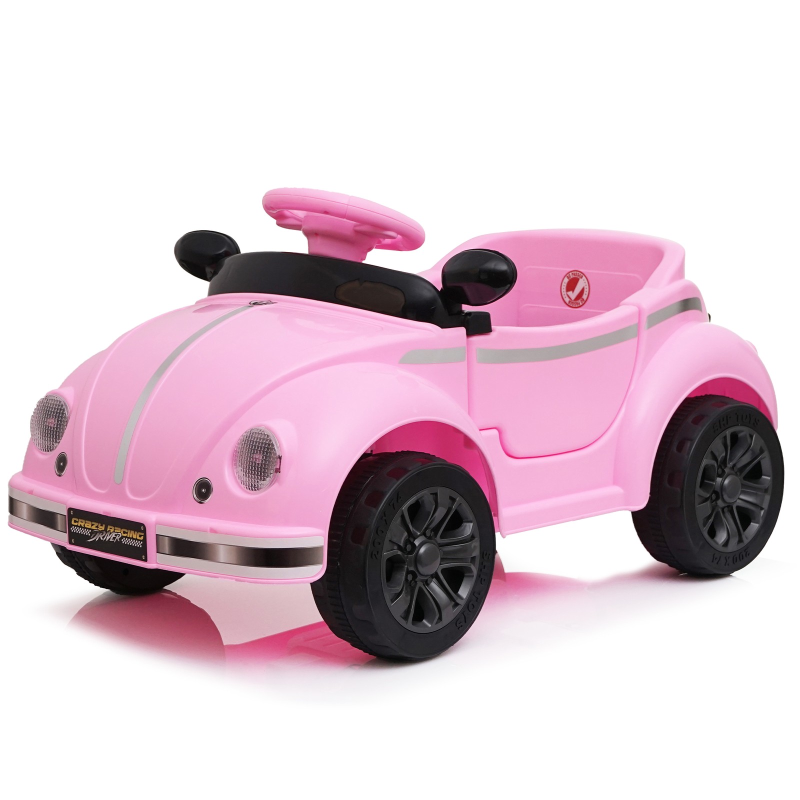12V Kids Ride On Car Wheel LED USB & Bluetooth Suitable for Kids Aged 2-4 Pink