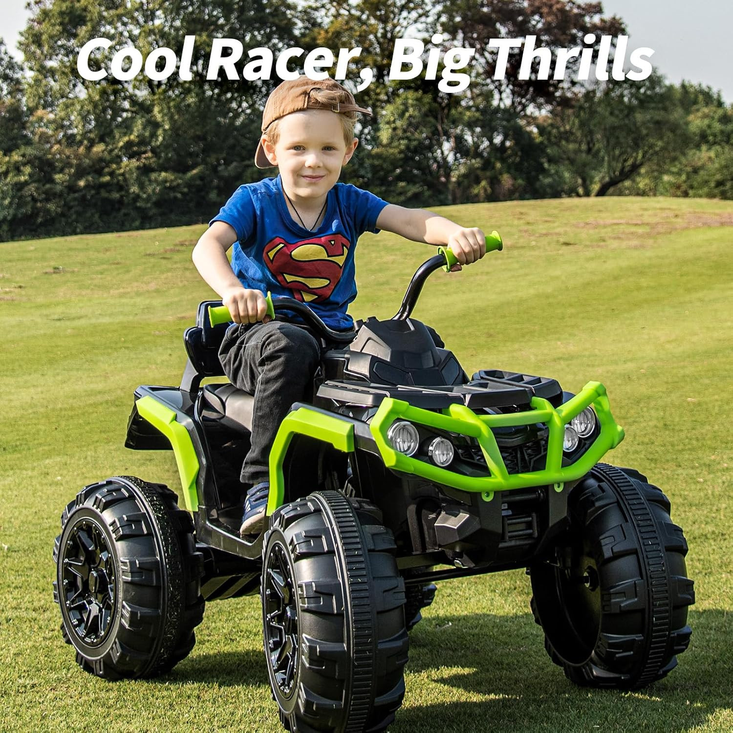 24V Kids ATV 4 Wheeler, Electric ATV Four Wheeler for Big Kids W/Wireless, 2X200