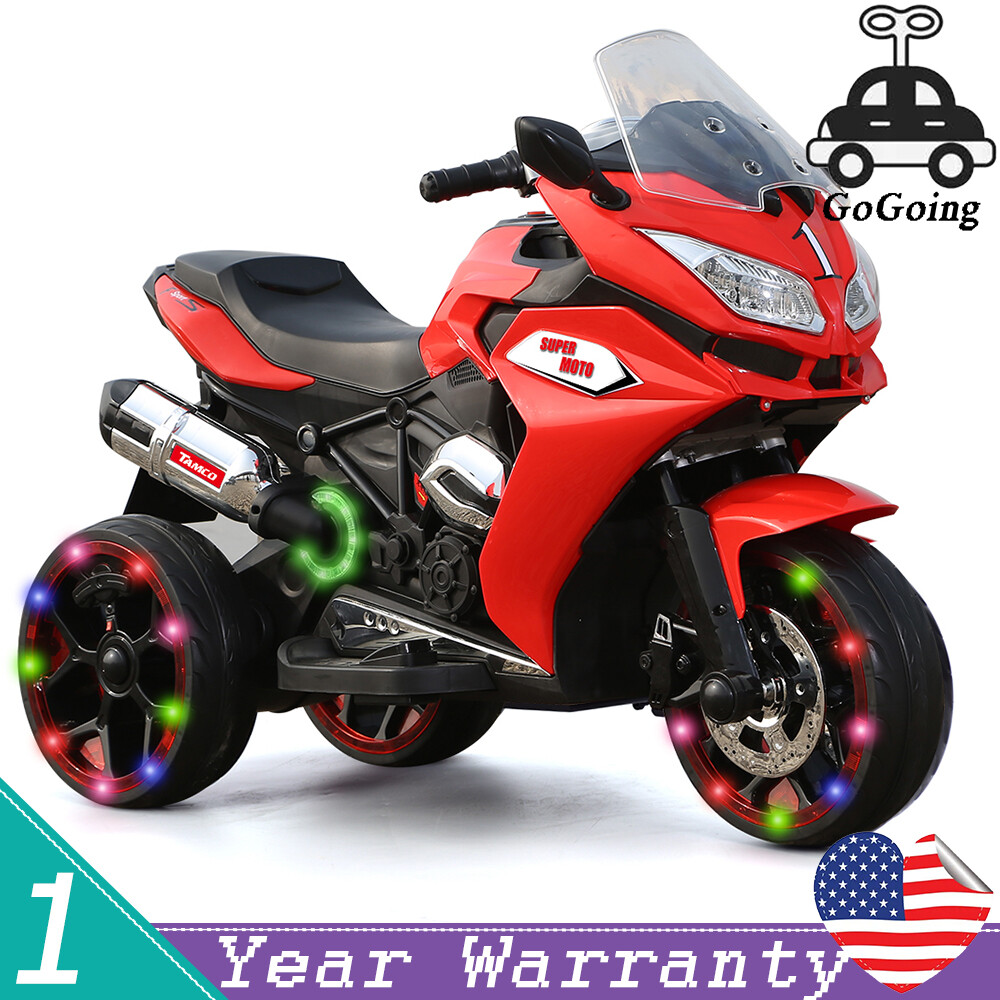12V Electric Motorcycle Ride On Toy Rechargeable Motor Bikes 1.8-3.2MPH