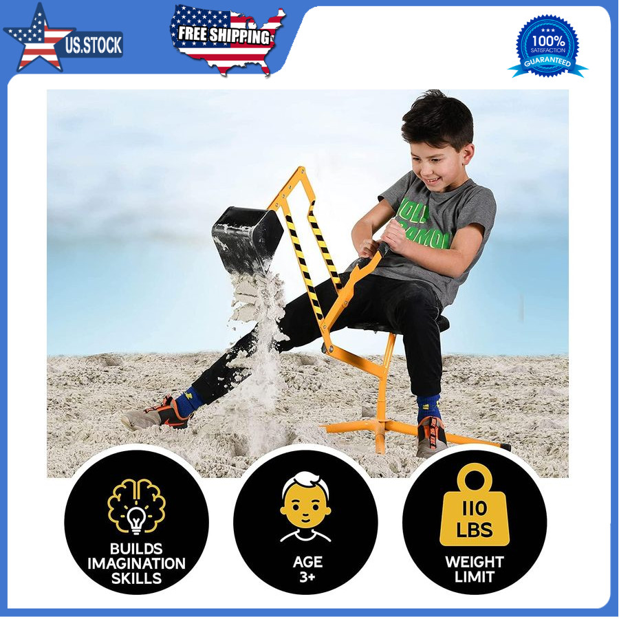 Stargo Sand Digger Kids Excavator Ride on Toy, Beach Toys Outdoor Sandbox Toy