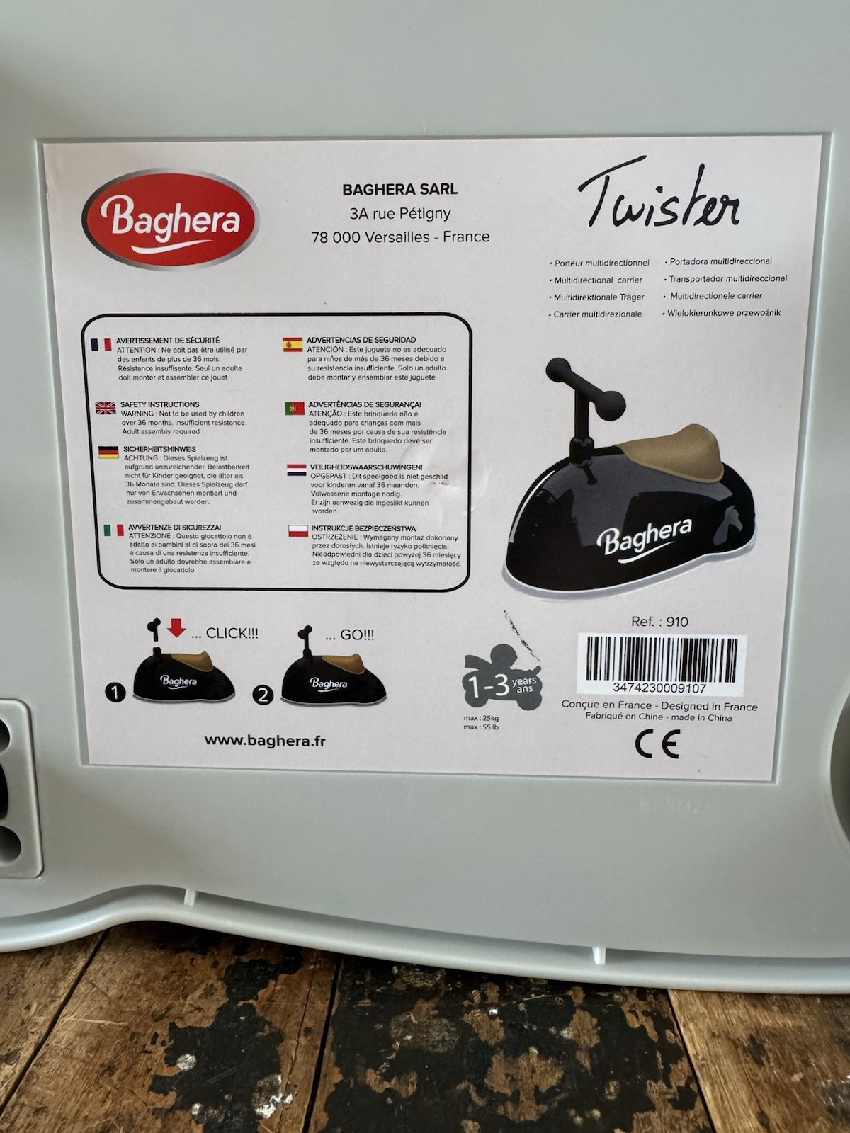 Baghera Twister Ride On Car Indoor/Outdoor For Toddler 1-3yr
