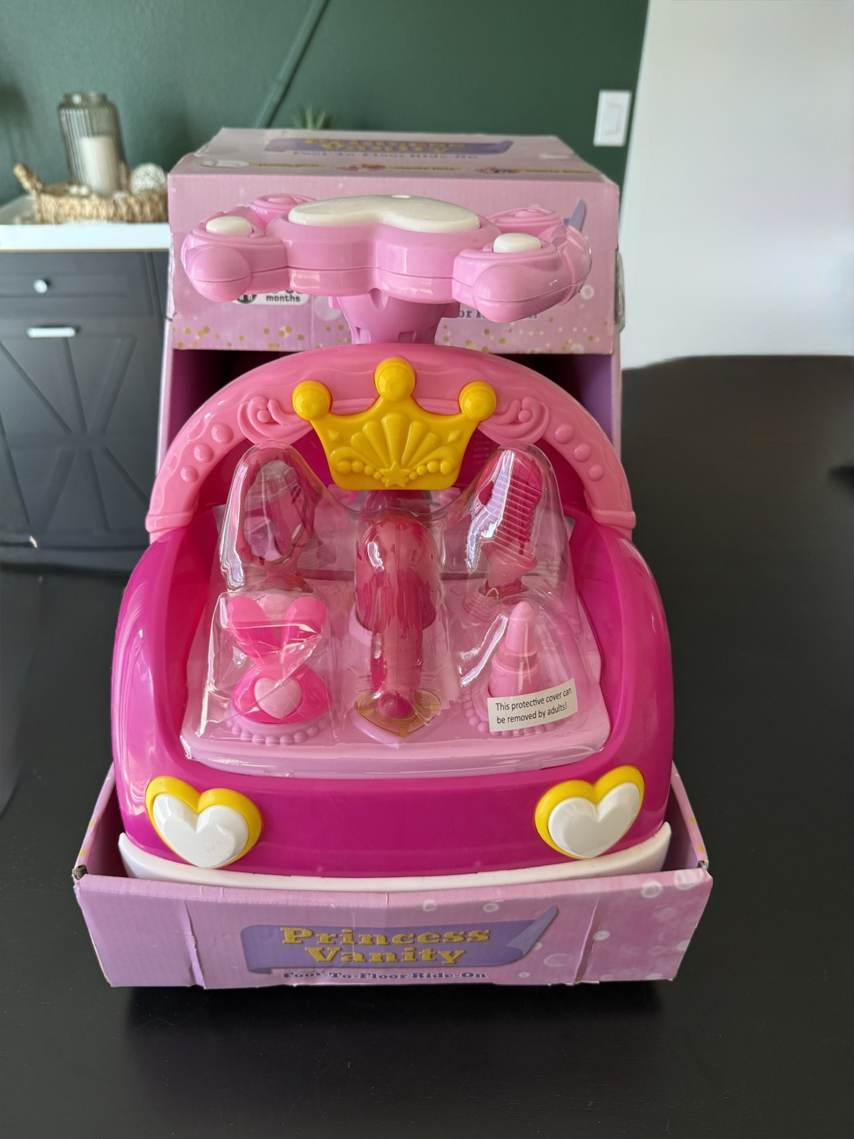 Princess Vanity Foot-To-Floor Ride-On – Pink Toddler Ride-On Toy (NEW in Box!)