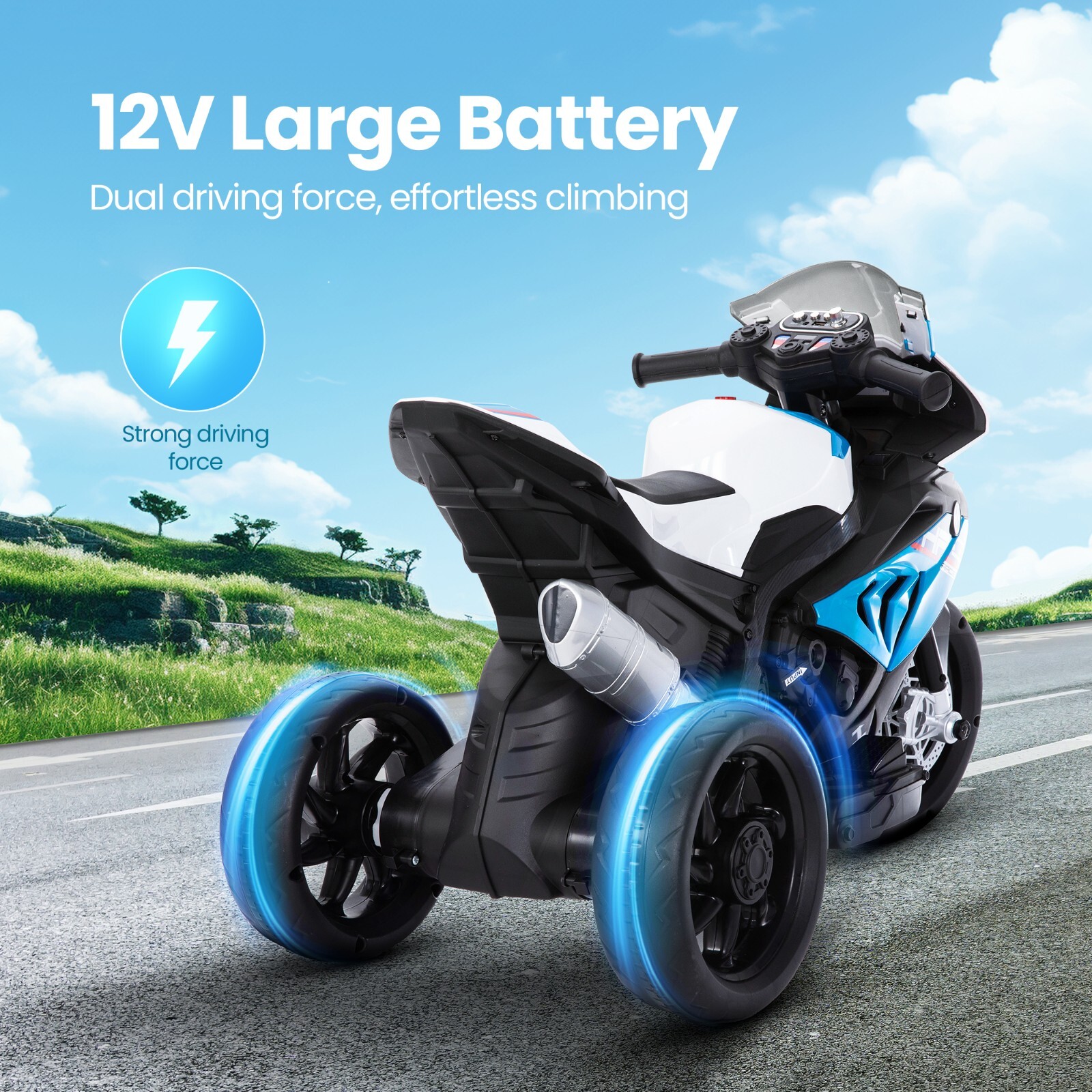 Kids Ride On Motorcycle 12V BMW Licensed Electric Toy Bike with MP3 for Age 3-6