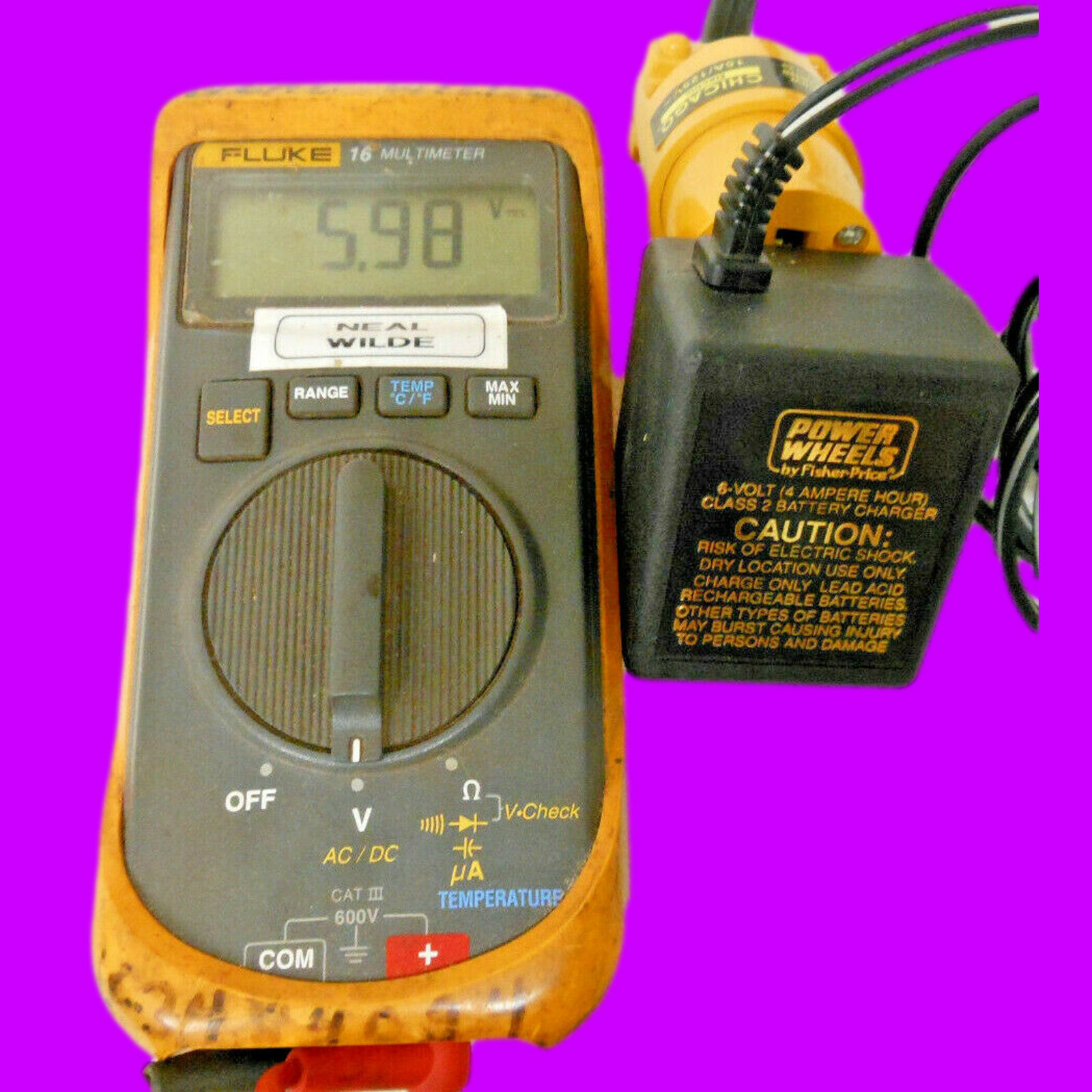 Fisher Price Power Wheels 040135 Adapter Power Supply 00801-0976 6V 400mAh 4Ah