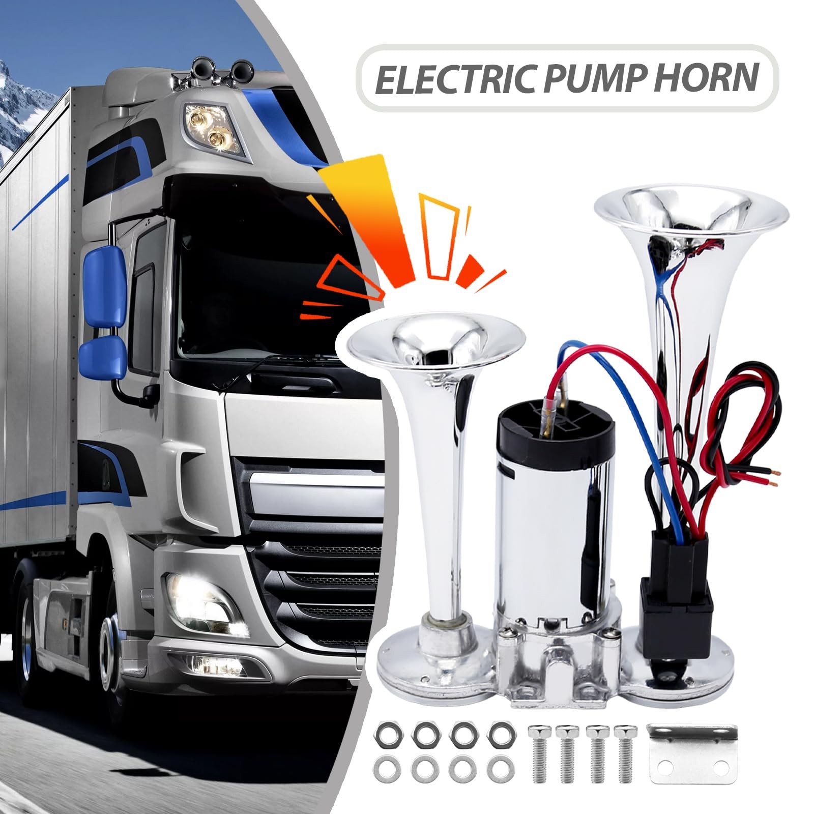 600DB Dual Train Horn 12V Pickup Truck Boat Car Horns Kit With Compressor
