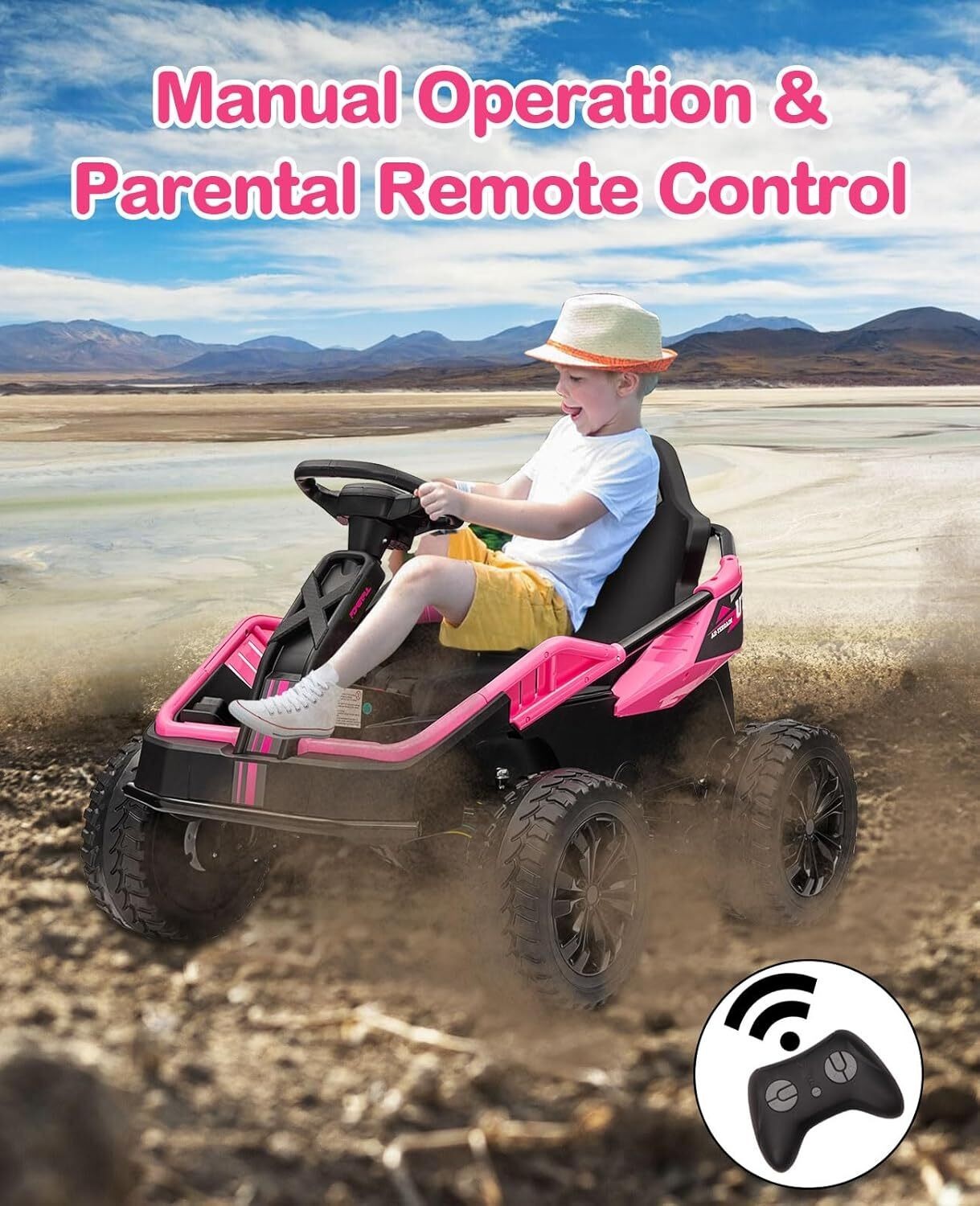 24V Ride On Toys 4WD Power 200W Motors Kids Electric UTV Car with Parent Control
