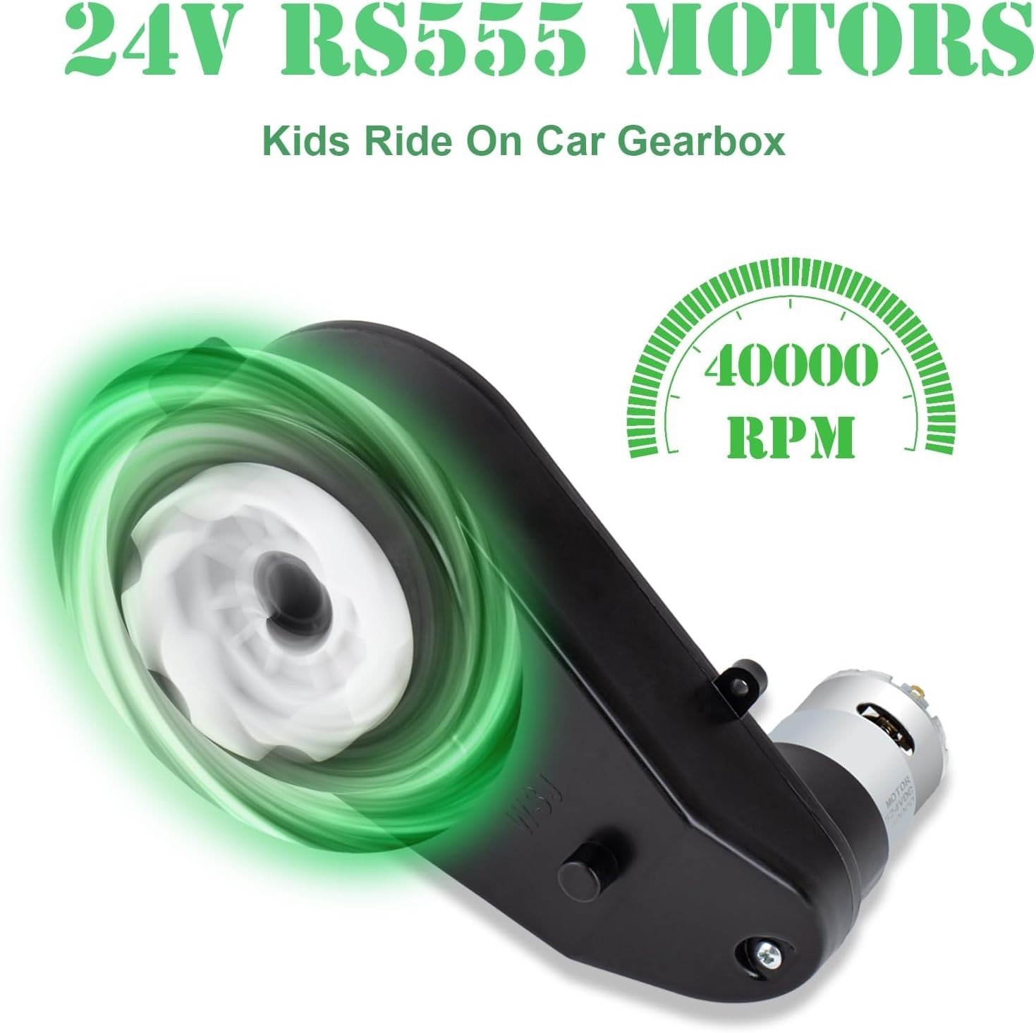 2Pcs 24V 40000RPM Kids Ride on Car Gearbox Motor Power Wheels Motor Gearbox Upgr