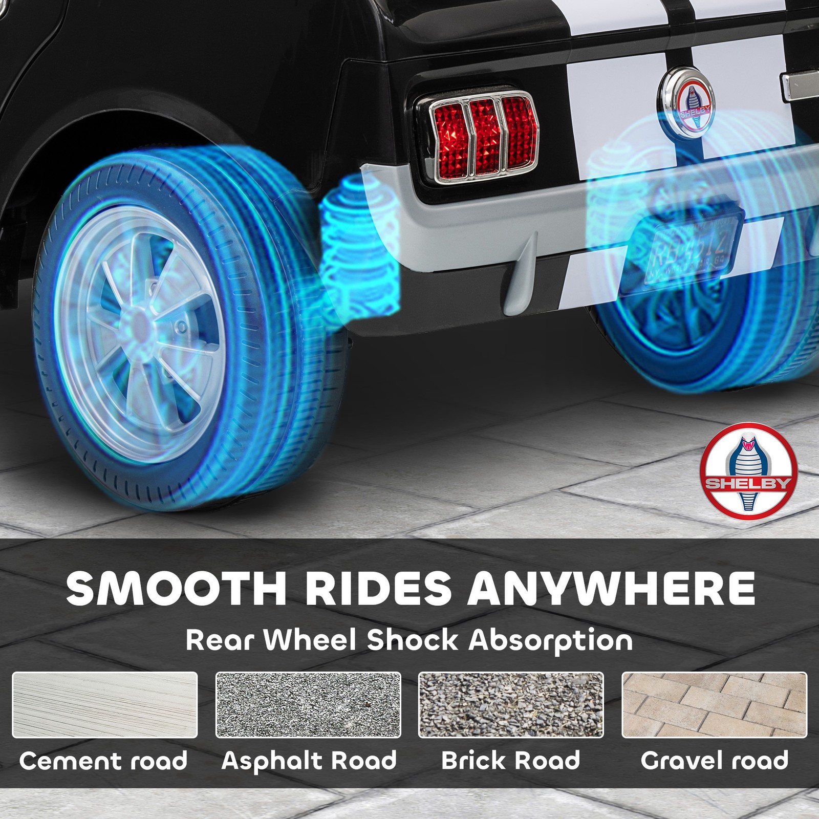 12V Battery Powered Electric Vehicle, Licensed Kids Ride On Car, Black